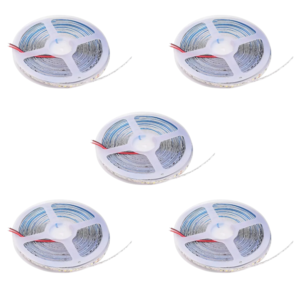 5 Cintas Led 12V 12W/m IP20 120Led/m 10mts Luz Cálida-0