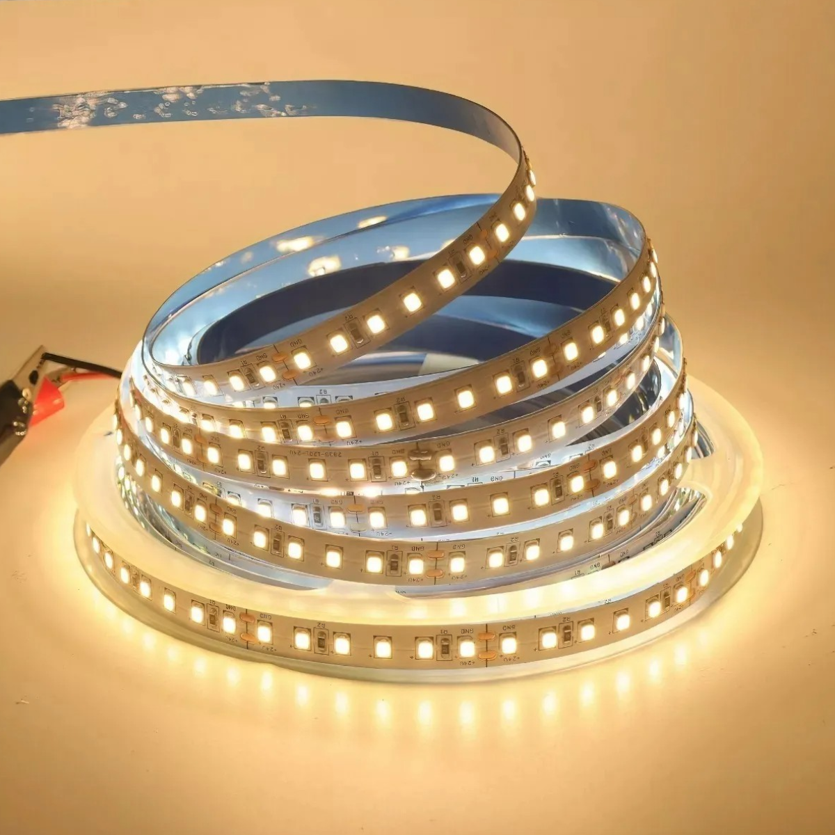 5 Cintas Led 12V 12W/m IP20 120Led/m 10mts Luz Cálida-1
