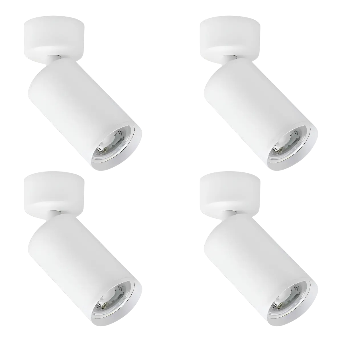 4 Focos Apliqué Sobrepuestos Dirigibles Blancos Luz Neutra-0
