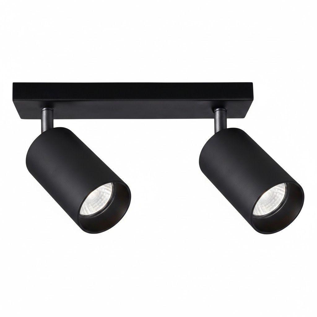 2 Aplique Negro con 2 Focos Dirigibles Luz Cálida-3