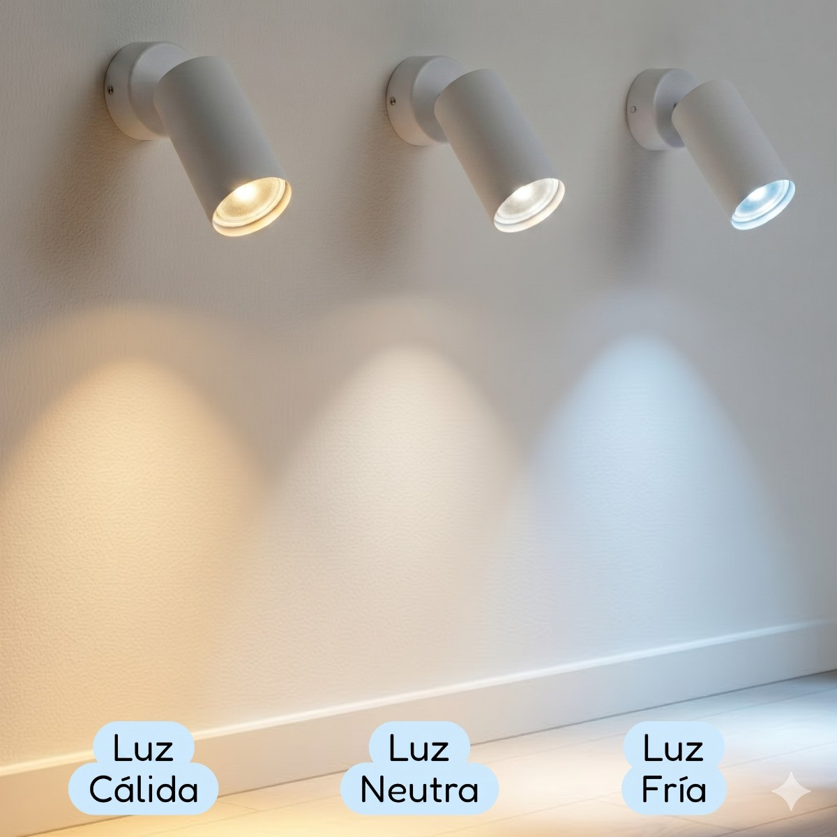 3 Focos Apliqué Sobrepuesto Dirigibles Blancos Luz Cálida-4