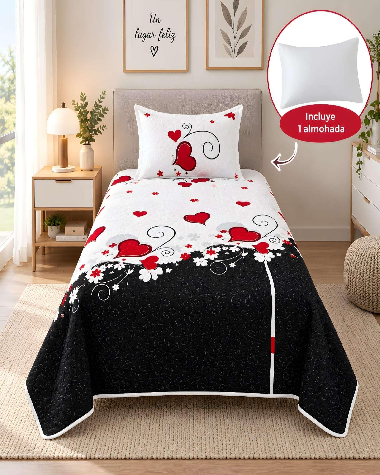 Set Cubrecama Verano 1.5 Plazas  + Almohada + Funda 06-2
