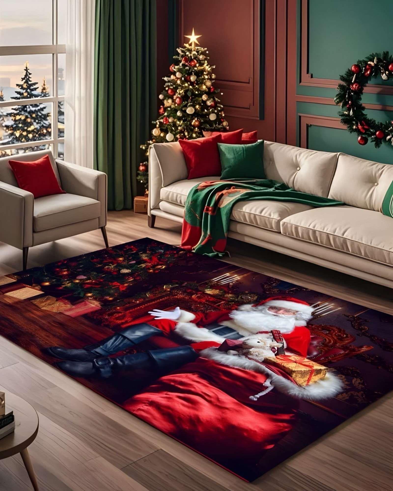 ALFOMBRA NAVIDEÑA PARA LIVING COMEDOR 180cm x 200 cm N08-2