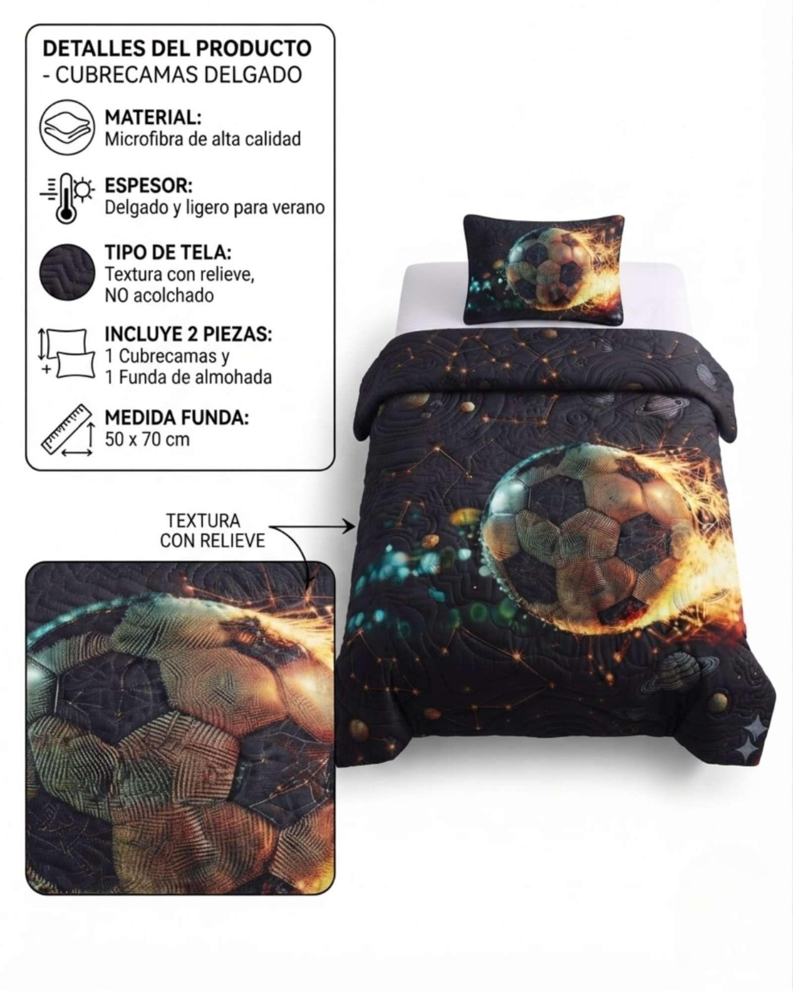 Set De Cama Verano 1.5 Plazas Cubrecama Ultraligero Mas Almohada m12-4