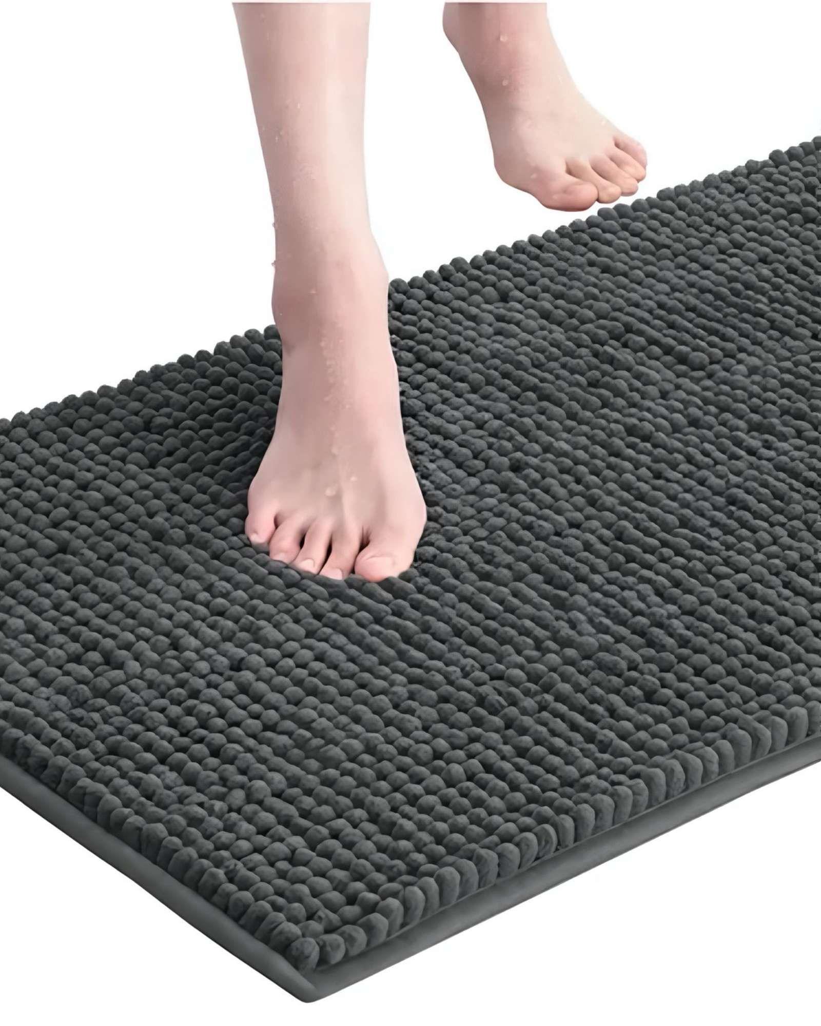 ALFOMBRA DE BAÑO  DELGADA GRAFITO 40X60 cm-0
