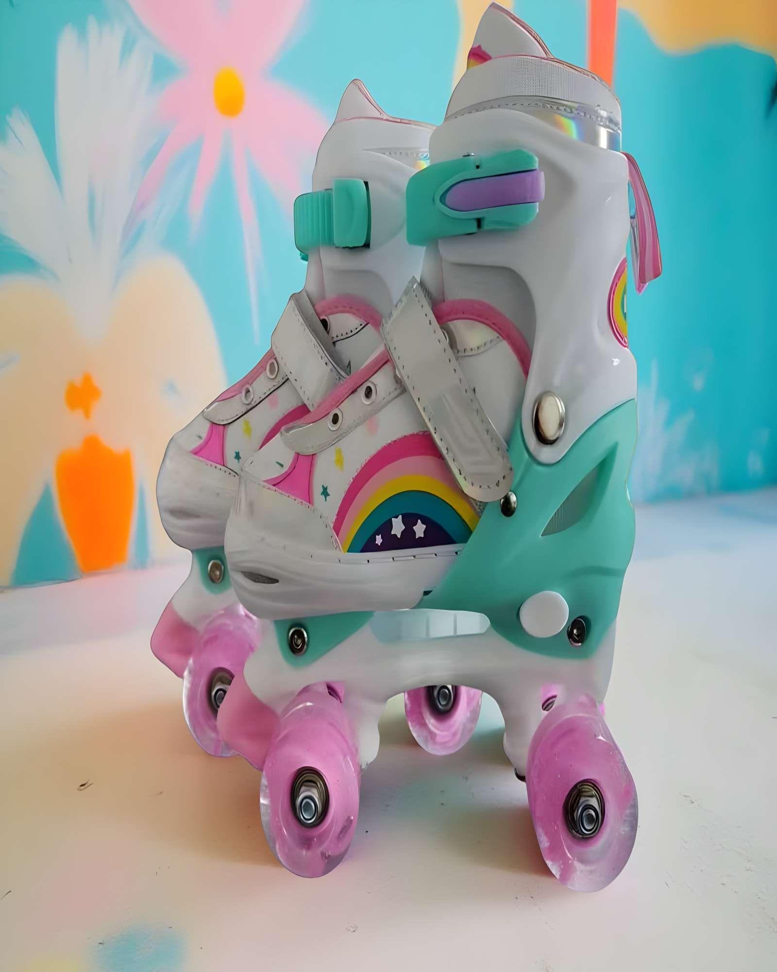 PATIN 4 RUEDAS CON LUCES Y KIT TALLA M 35-38 A24-3