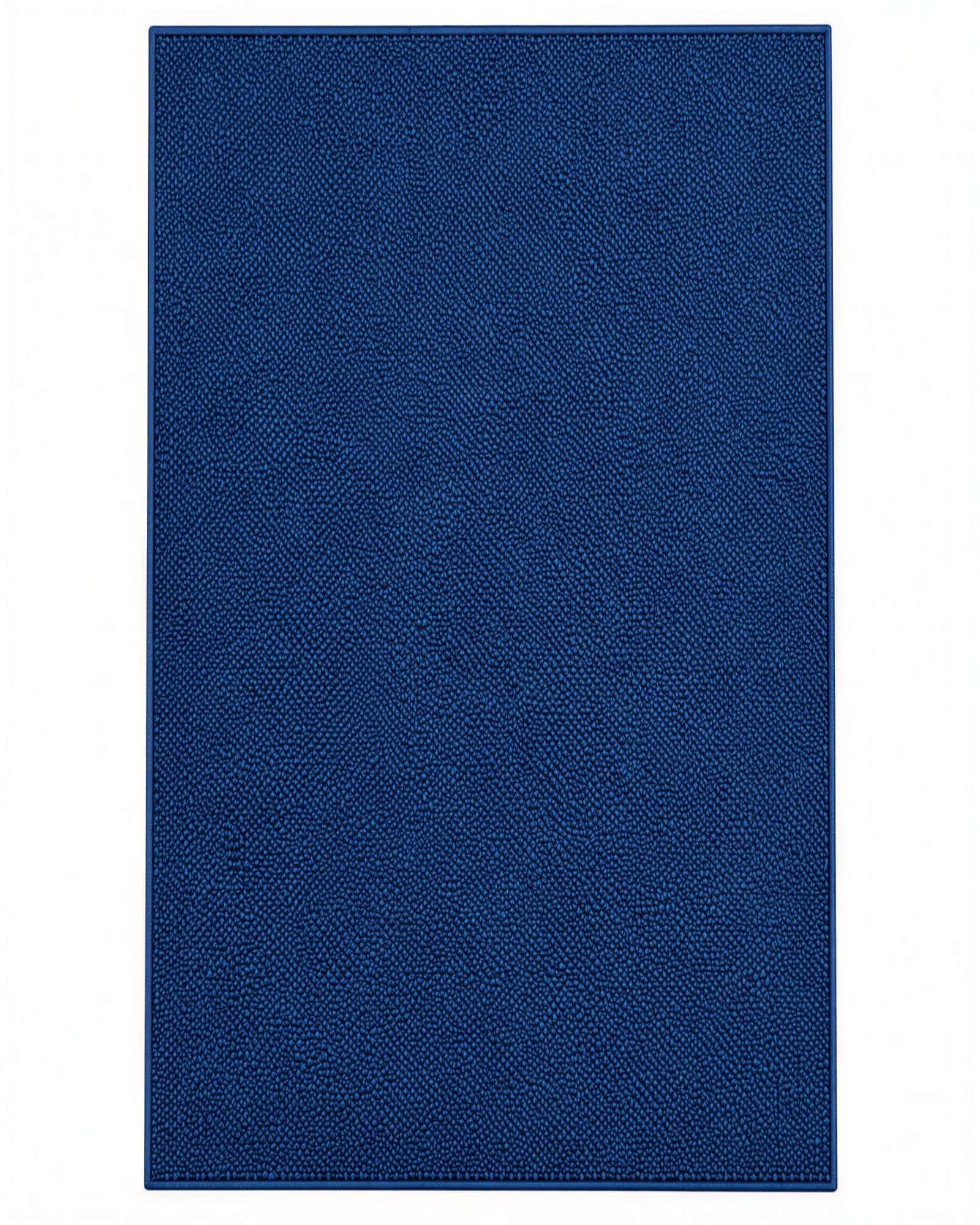 Alfombra Sisal 160x200 Azul Oscuro Diseño Con Relieve-5