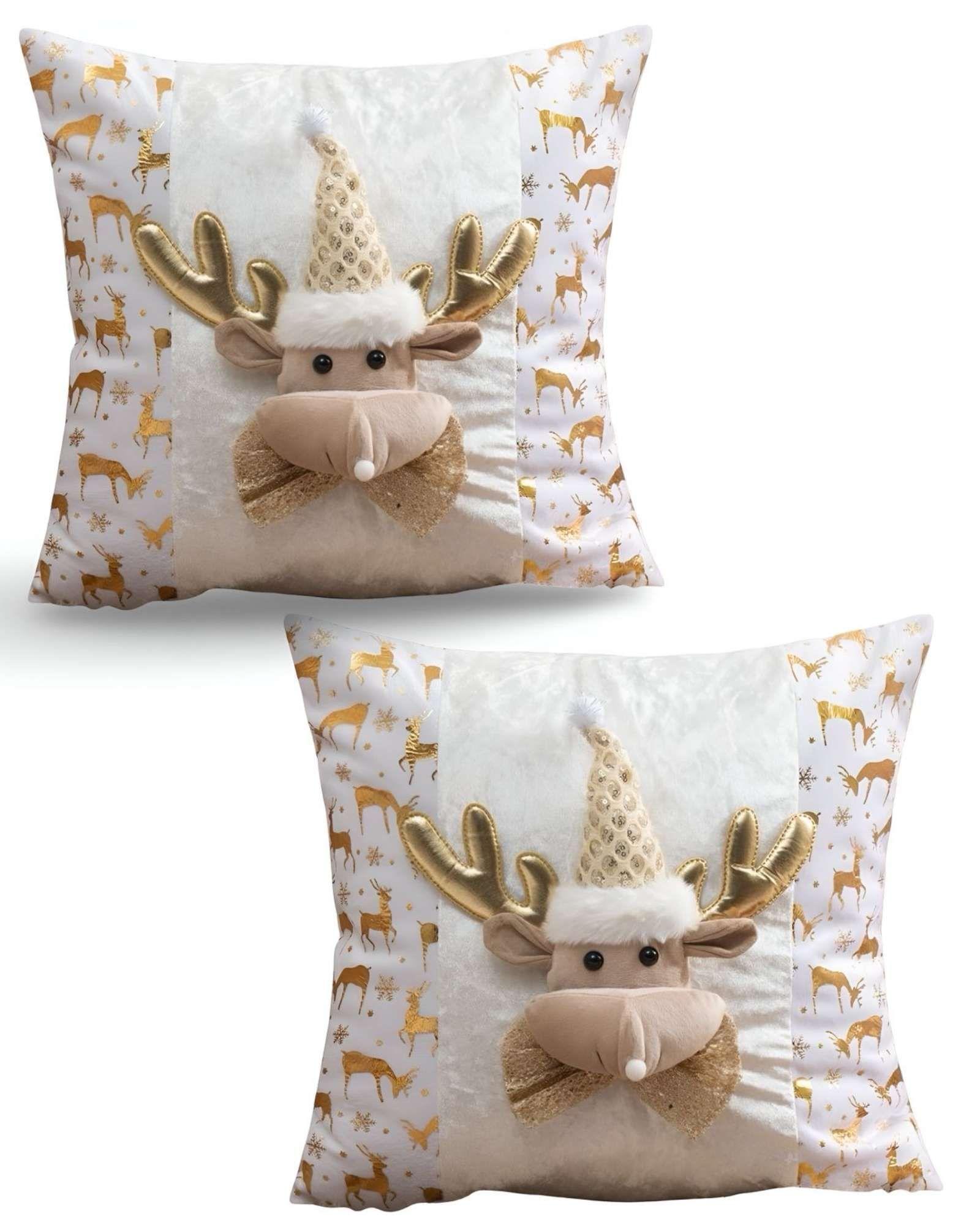 PACK DE 2 FUNDAS DE COJIN PARA NAVIDAD 3D   B12-0