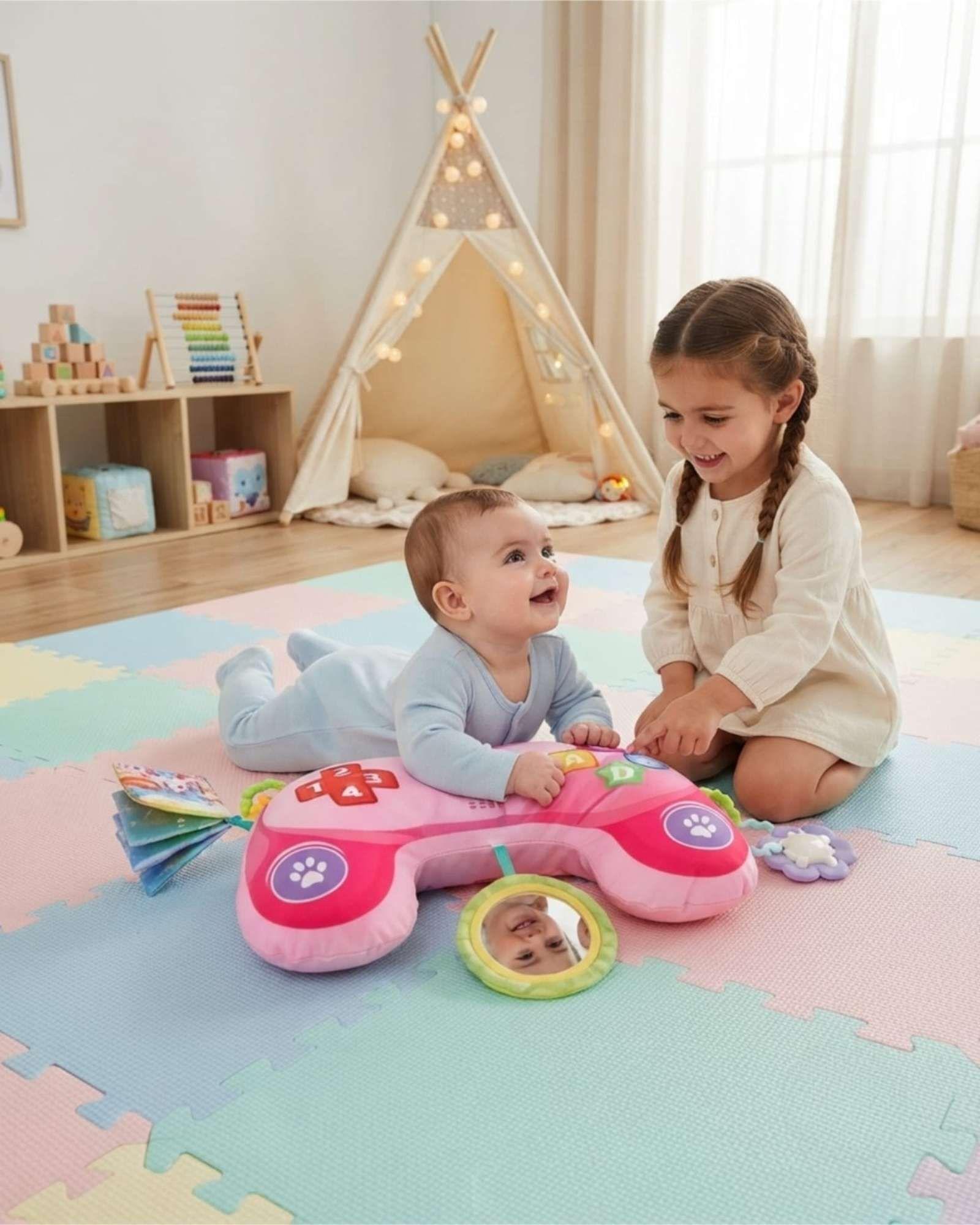Cojin Sensorial de Estimulacion Temprana y Desarrollo Motriz con Accesorios para Bebe 02-2