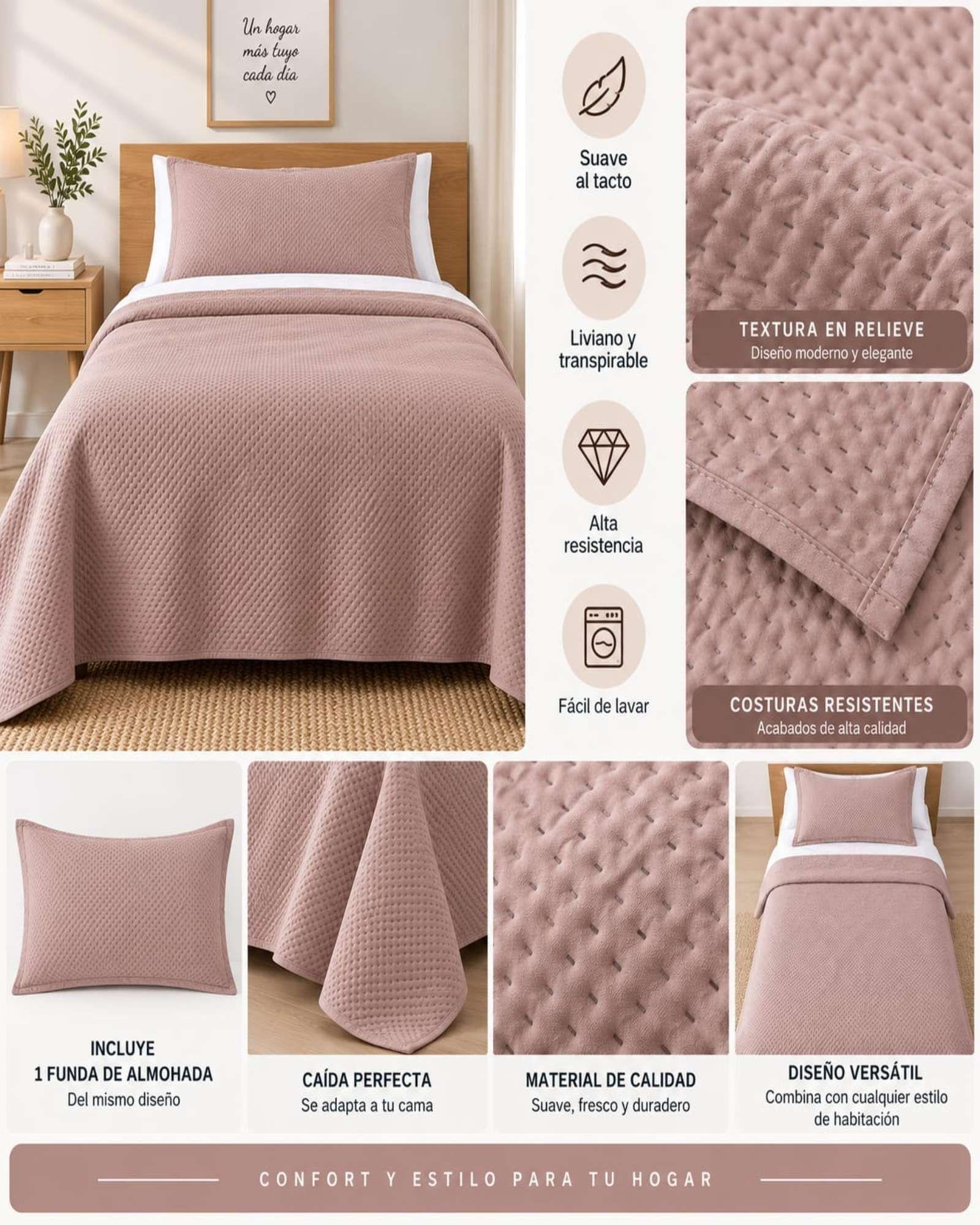 Cubrecama Cádiz Ultra Soft 1.5 Plazas 180x240 cm-4