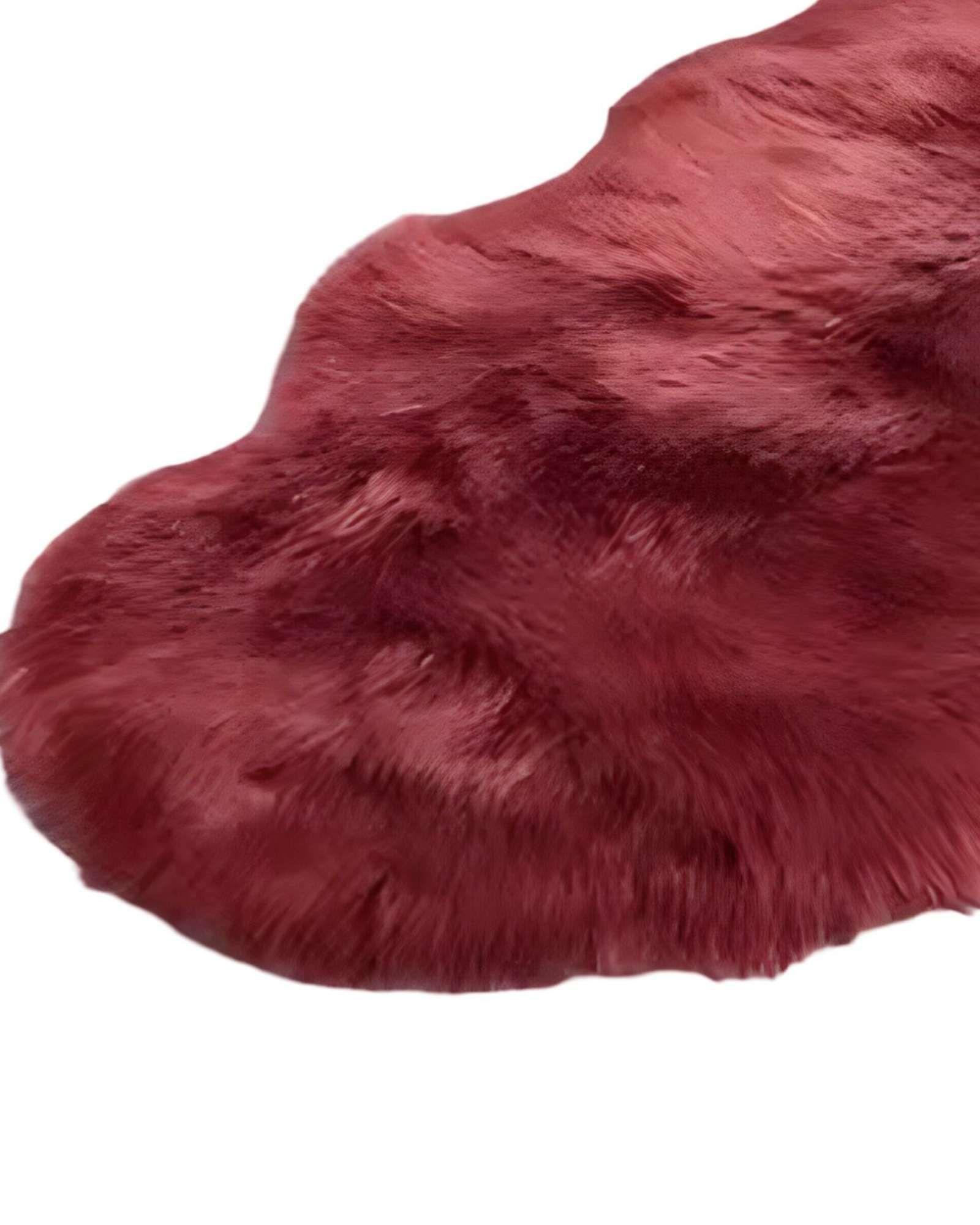 TAPETES DECORATIVAS IMITACION PIEL DE CONEJO BURDEO-2