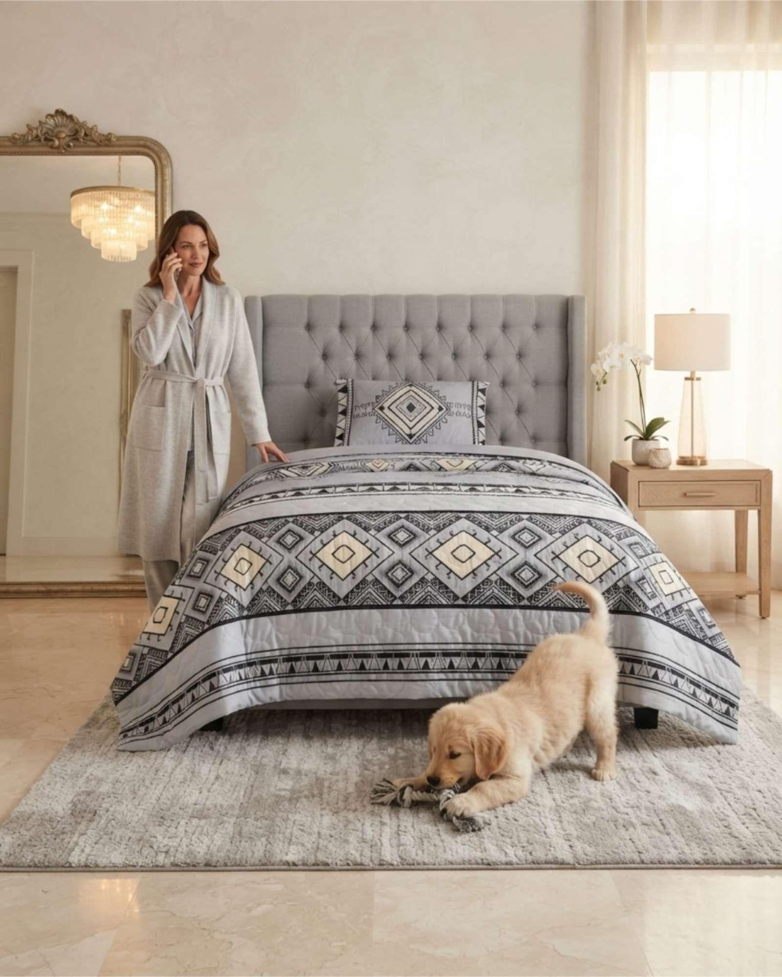 Cubrecama Quilt De Verano Ligero Y Fresco Plaza Y Media Mas Almohada m3-0