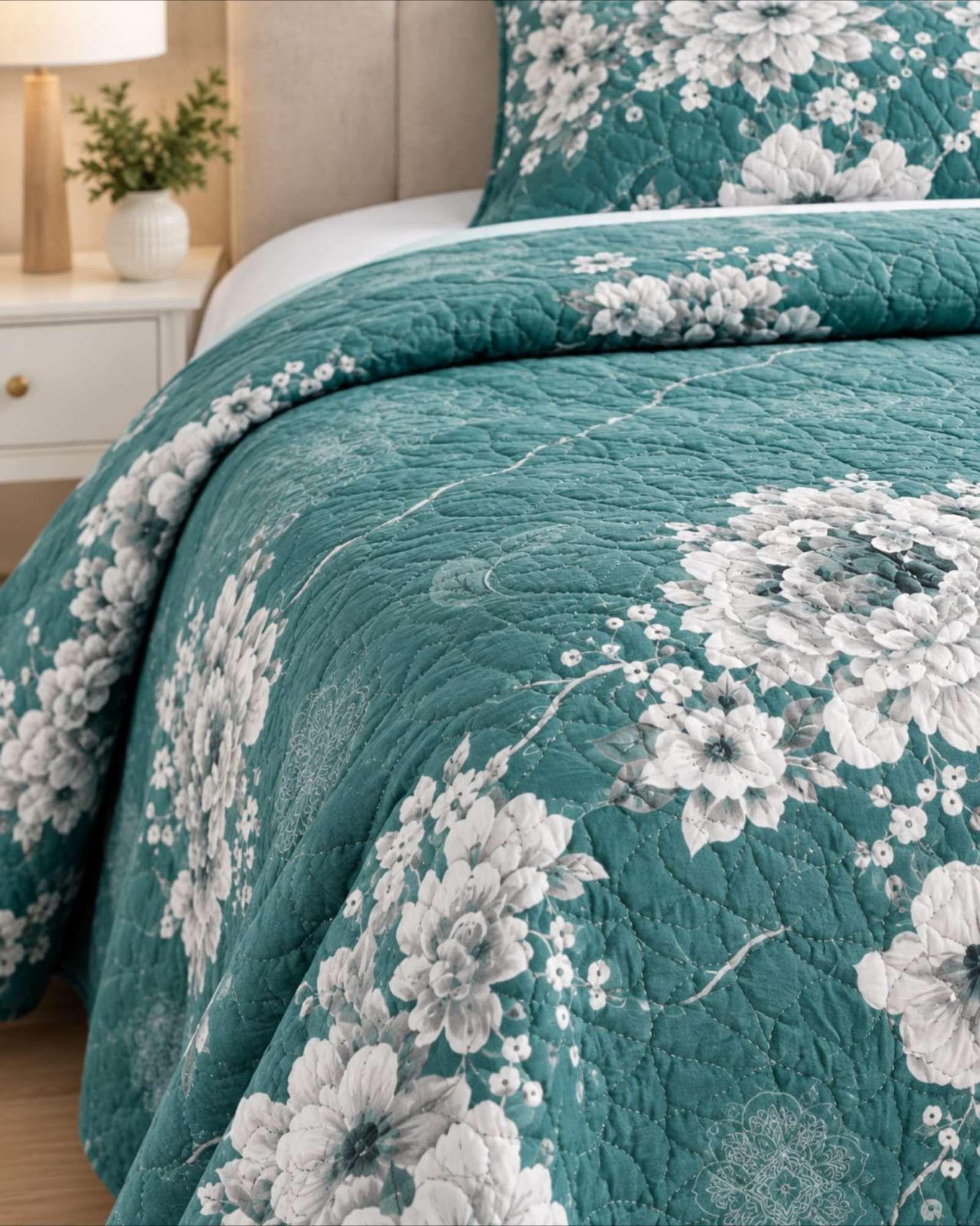 Set Cubrelecho Quilt Verano 1.5 Plazas Fresco + 1 Almohada a10-0