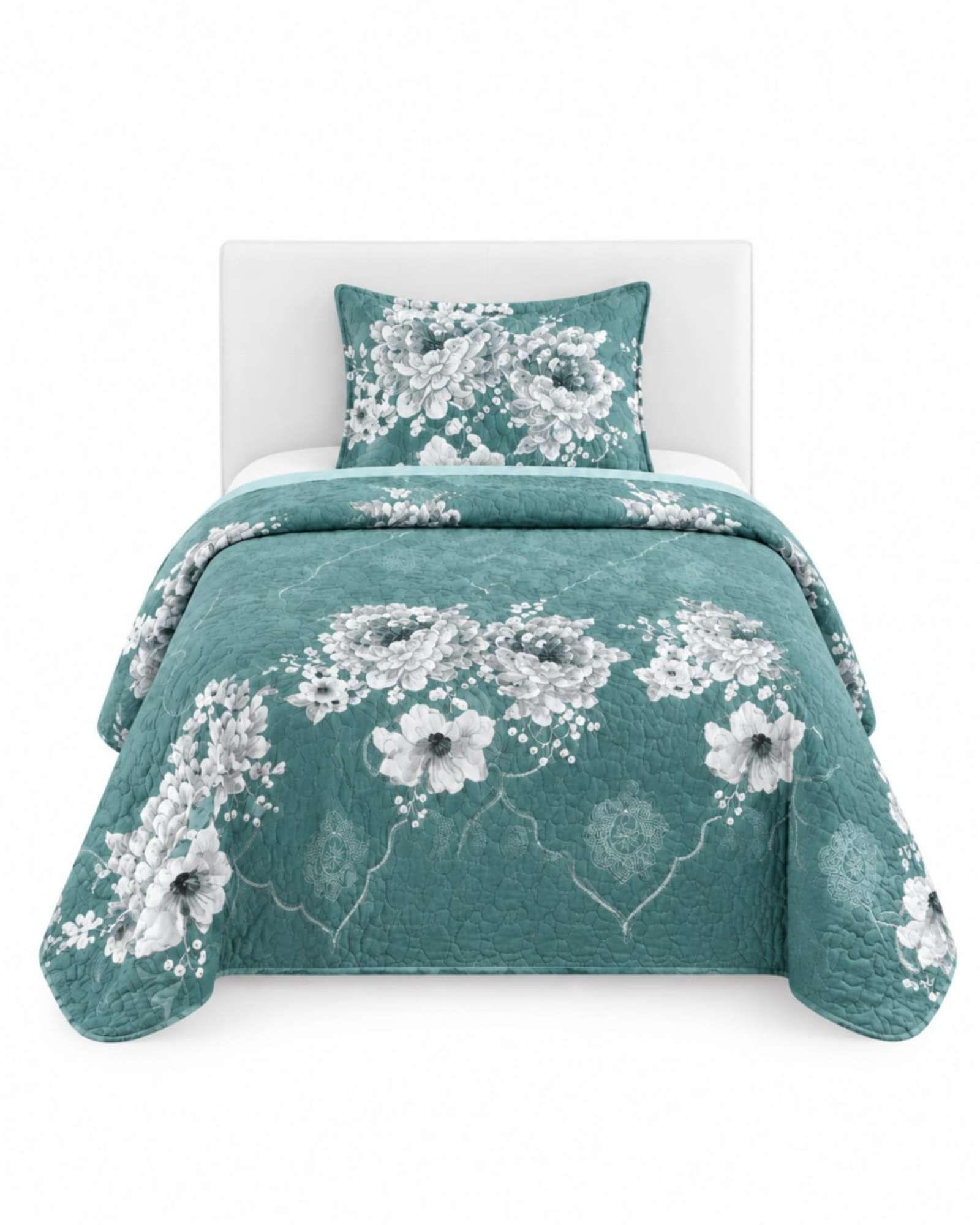 Set Cubrelecho Quilt Verano 1.5 Plazas Fresco + 1 Almohada a10-4