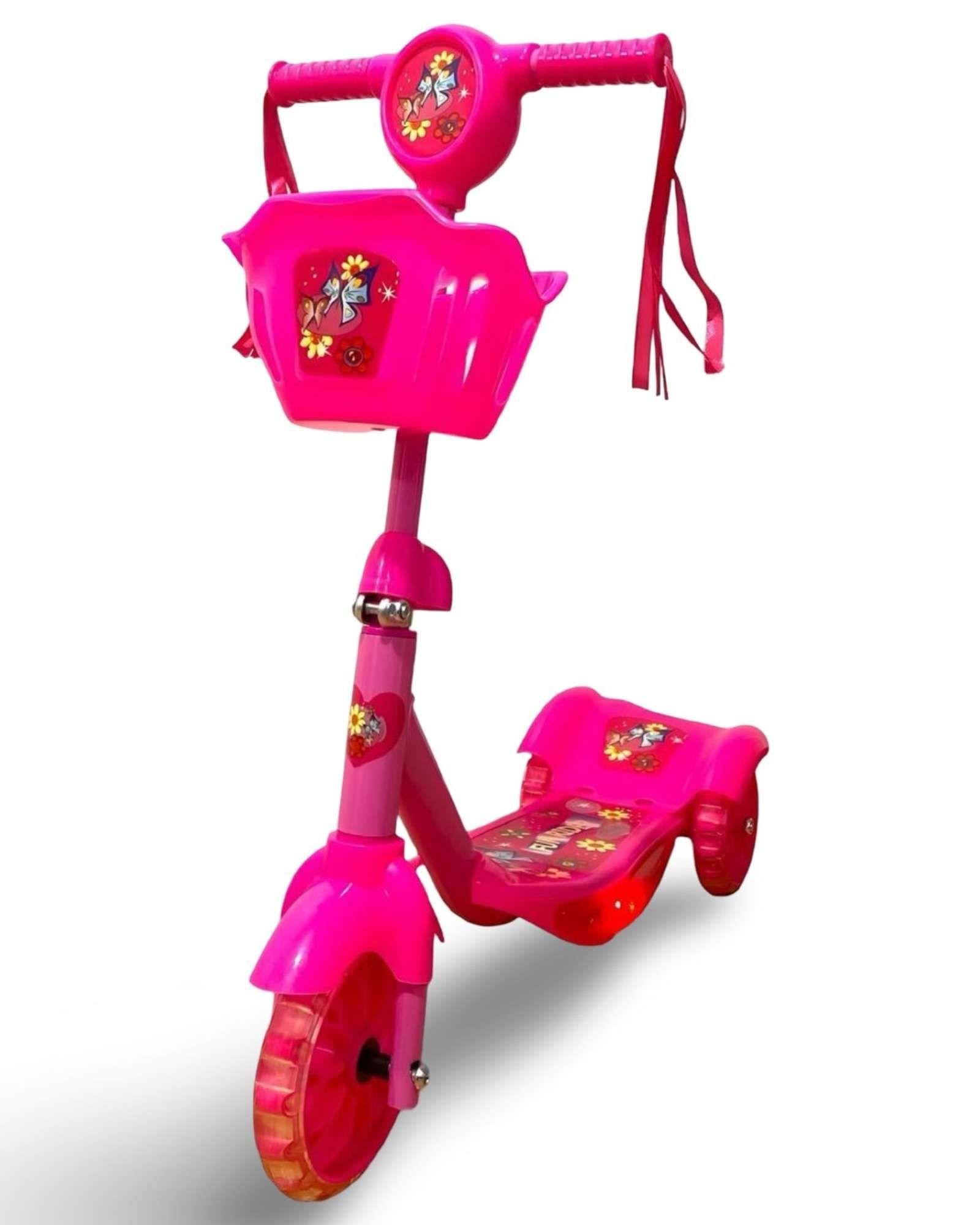 MONOPATIN SCOOTER ROSA MUSICAL CON LUZ-0
