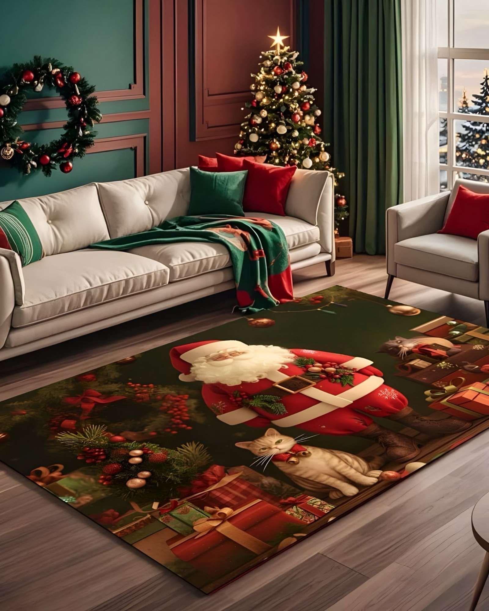 ALFOMBRA NAVIDEÑA PARA LIVING COMEDOR 180cm x 200 cm N03-3