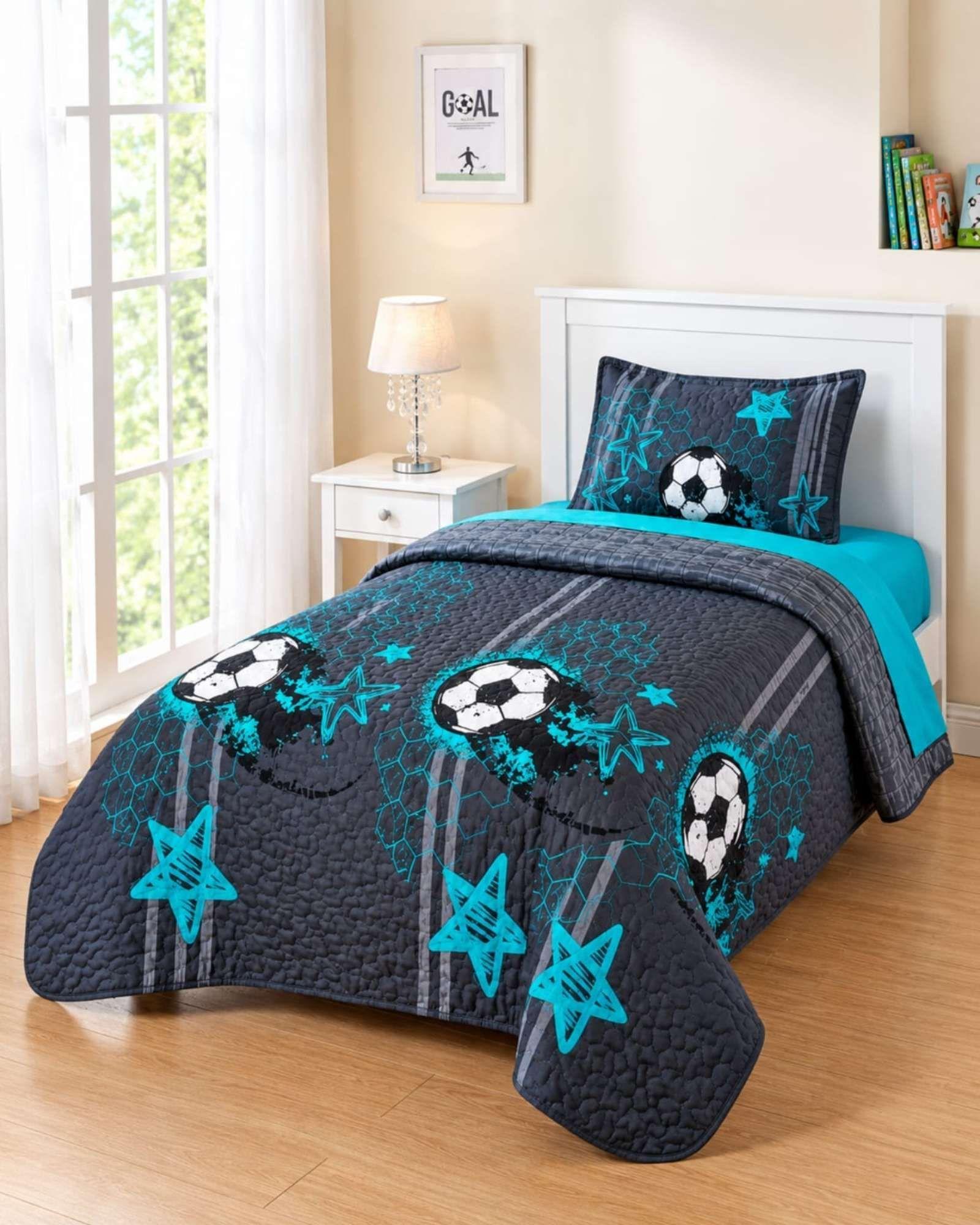 Juego De Cama 1.5 Plazas Cubrecama Quilt Verano Con Sabanas 17-2