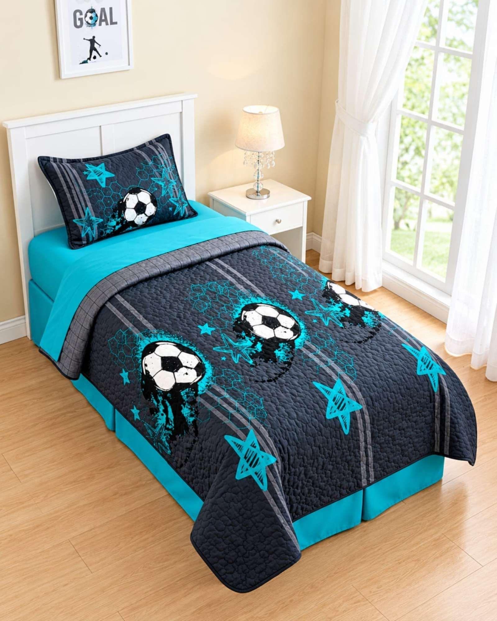 Juego De Cama 1.5 Plazas Cubrecama Quilt Verano Con Sabanas 17-4