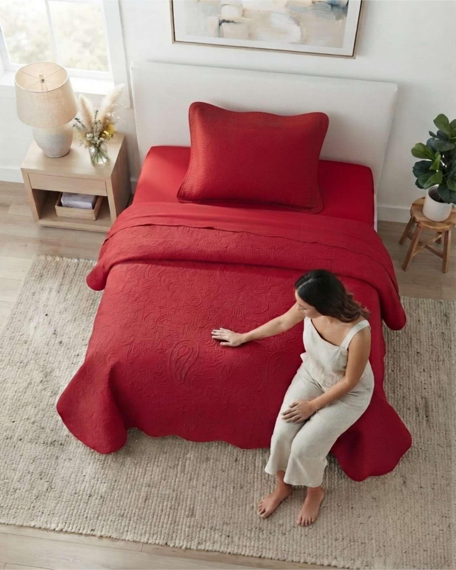 Pack Quilt Verano 1.5 Plazas Texturizado con Sábanas A6-0