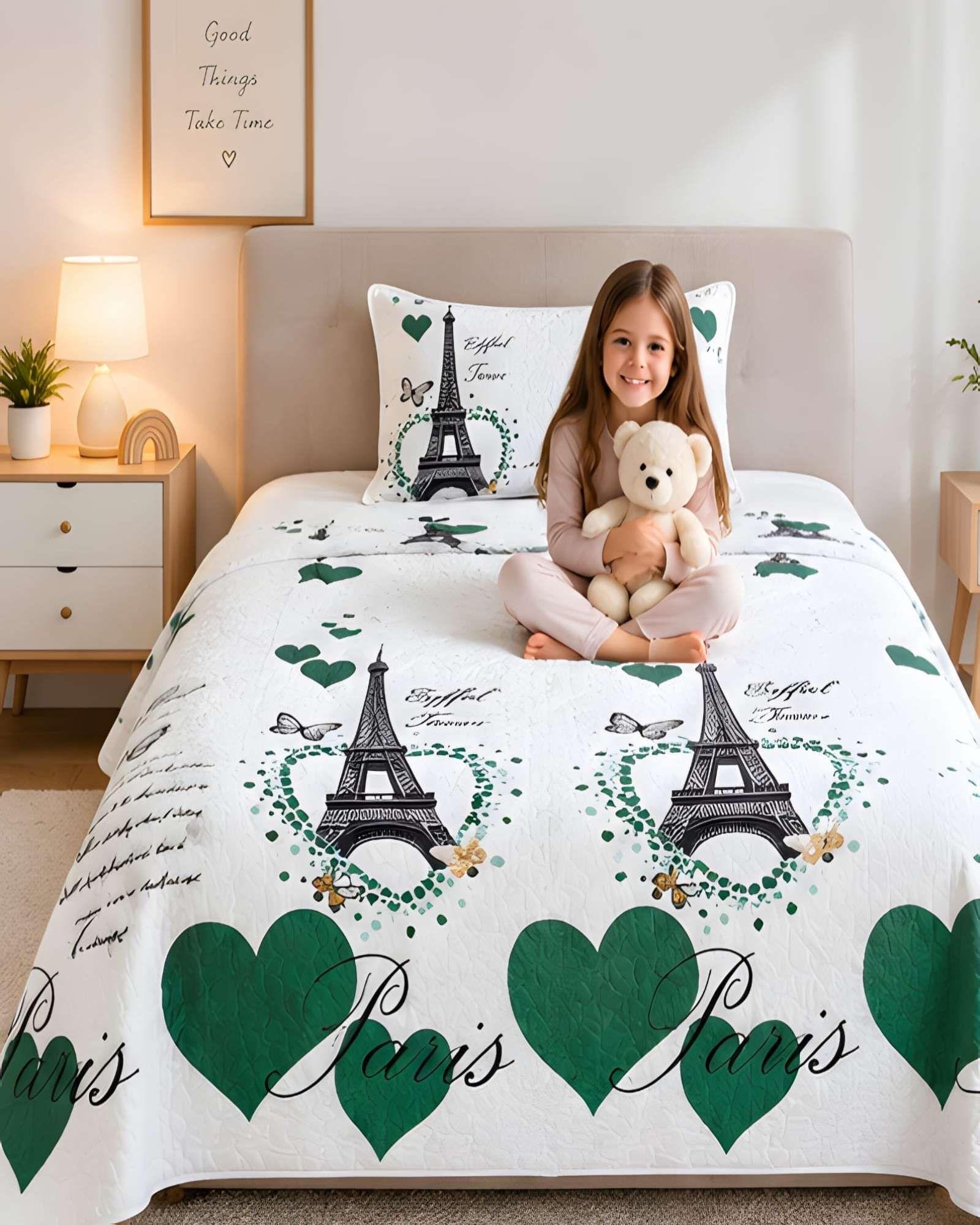 Quilt Delgado Cubrecama 1.5 Plazas + Funda de Almohada D28-3
