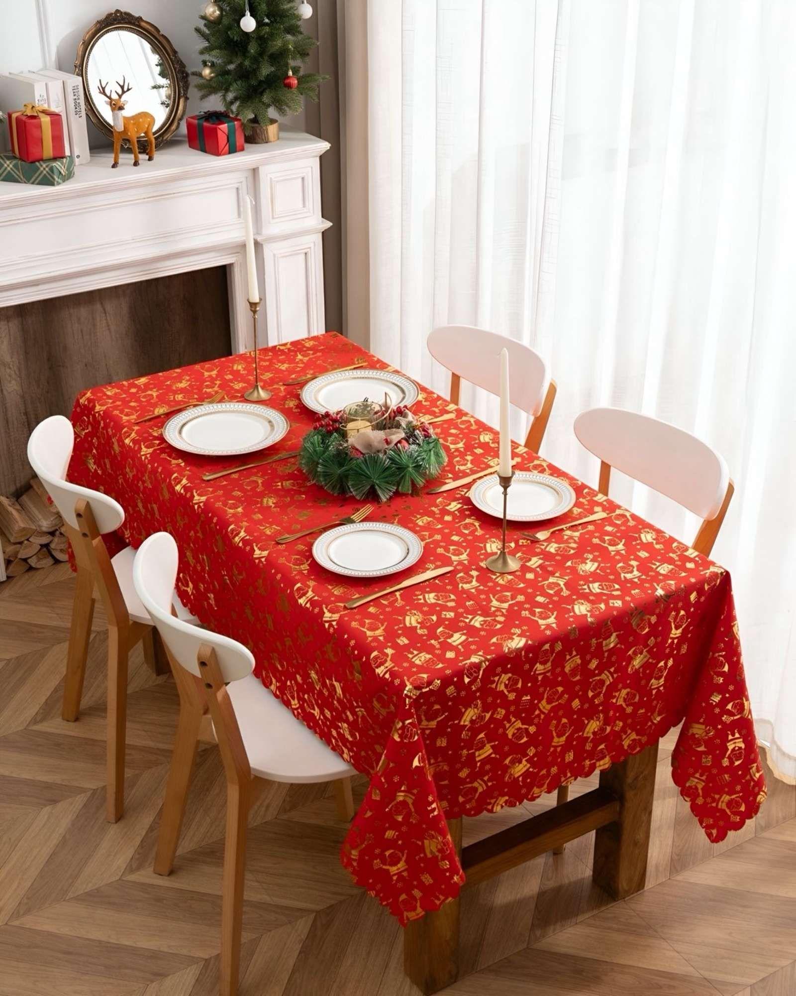 Mantel decorativo antimanchas Diseño navideño 140x220 cm 12-2