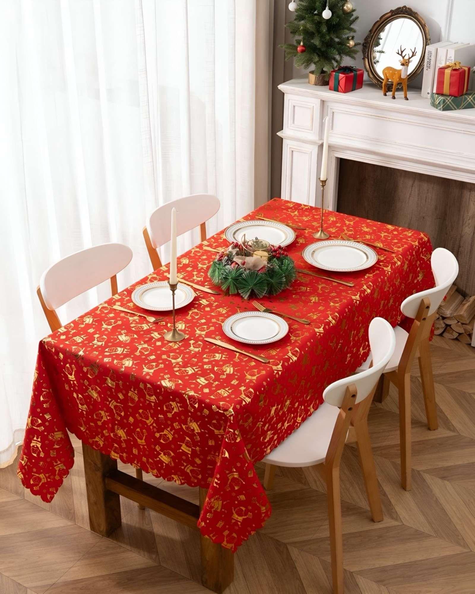 Mantel decorativo antimanchas Diseño navideño 140x220 cm 12-3