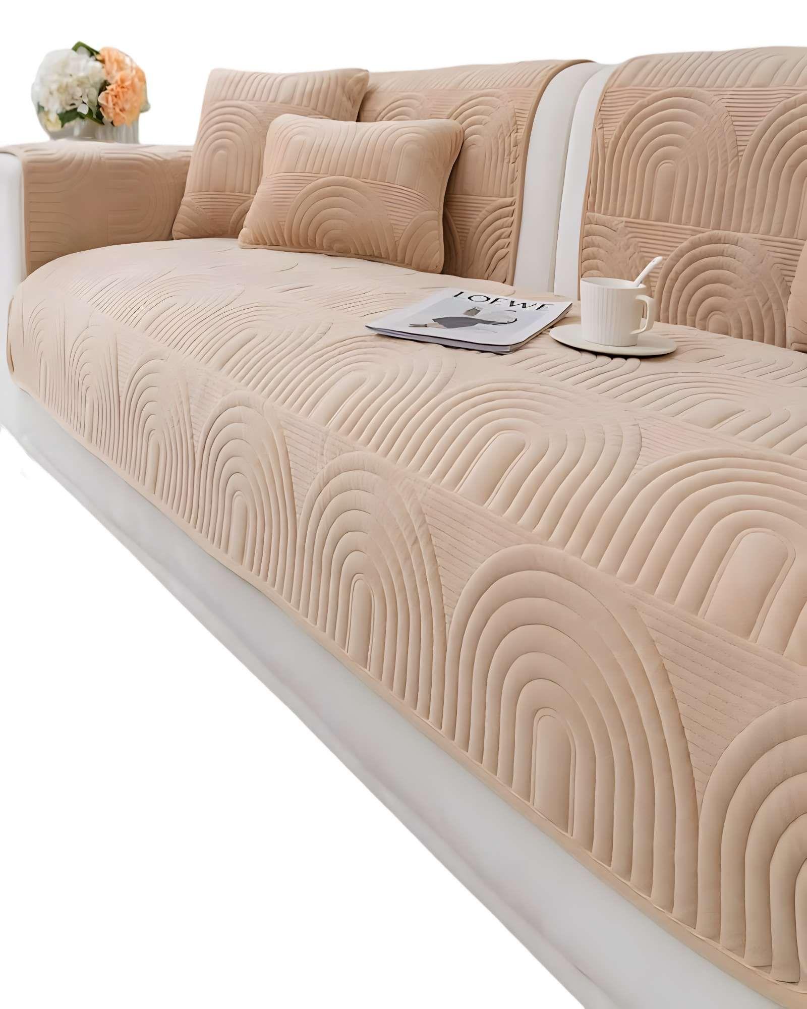FUNDAS MAT PARA SOFA CON DISEÑO DE CURVAS BEIGE-0