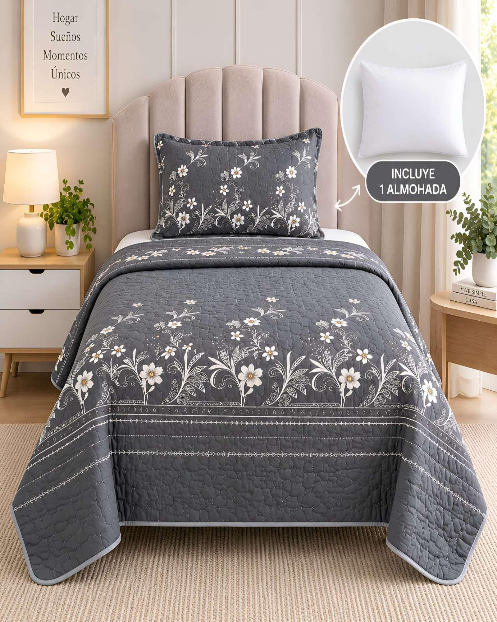 Set Cubrecama Verano 1.5 Plazas  + Almohada + Funda 24-2