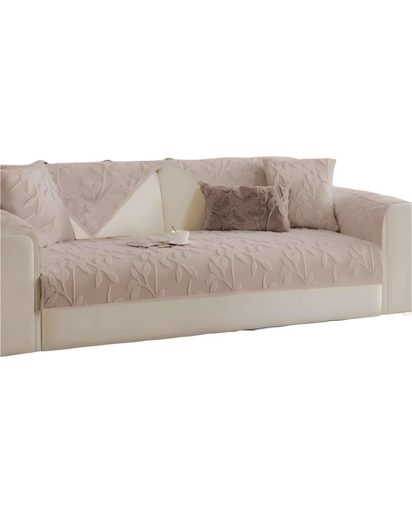 FUNDAS MAT PARA SOFA CON DISEÑO HOJAS BEIGE-0