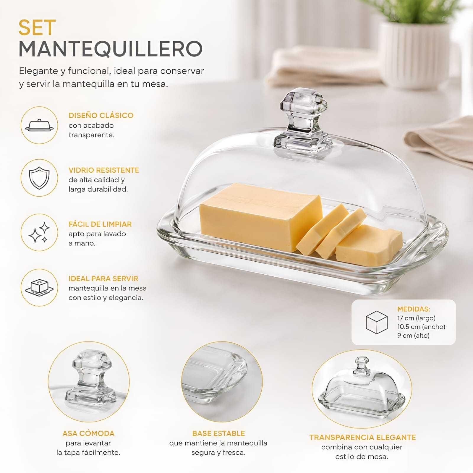 Set Mantequillero de Vidrio Modelo Bristol 17 cm-5