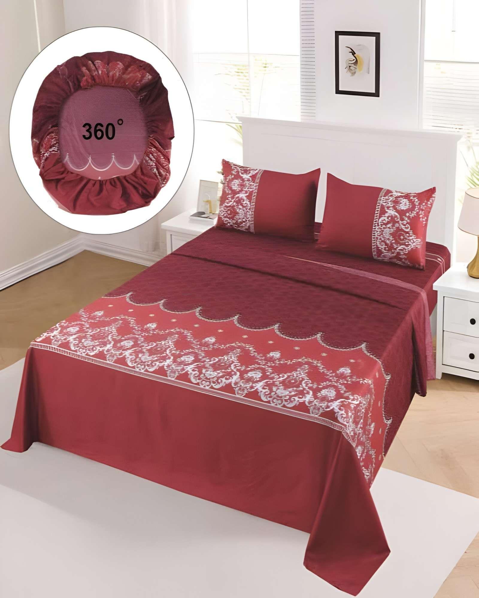 SET DE SABANAS DISEÑO ESTAMPADO 2 PLAZAS BURDEO-2