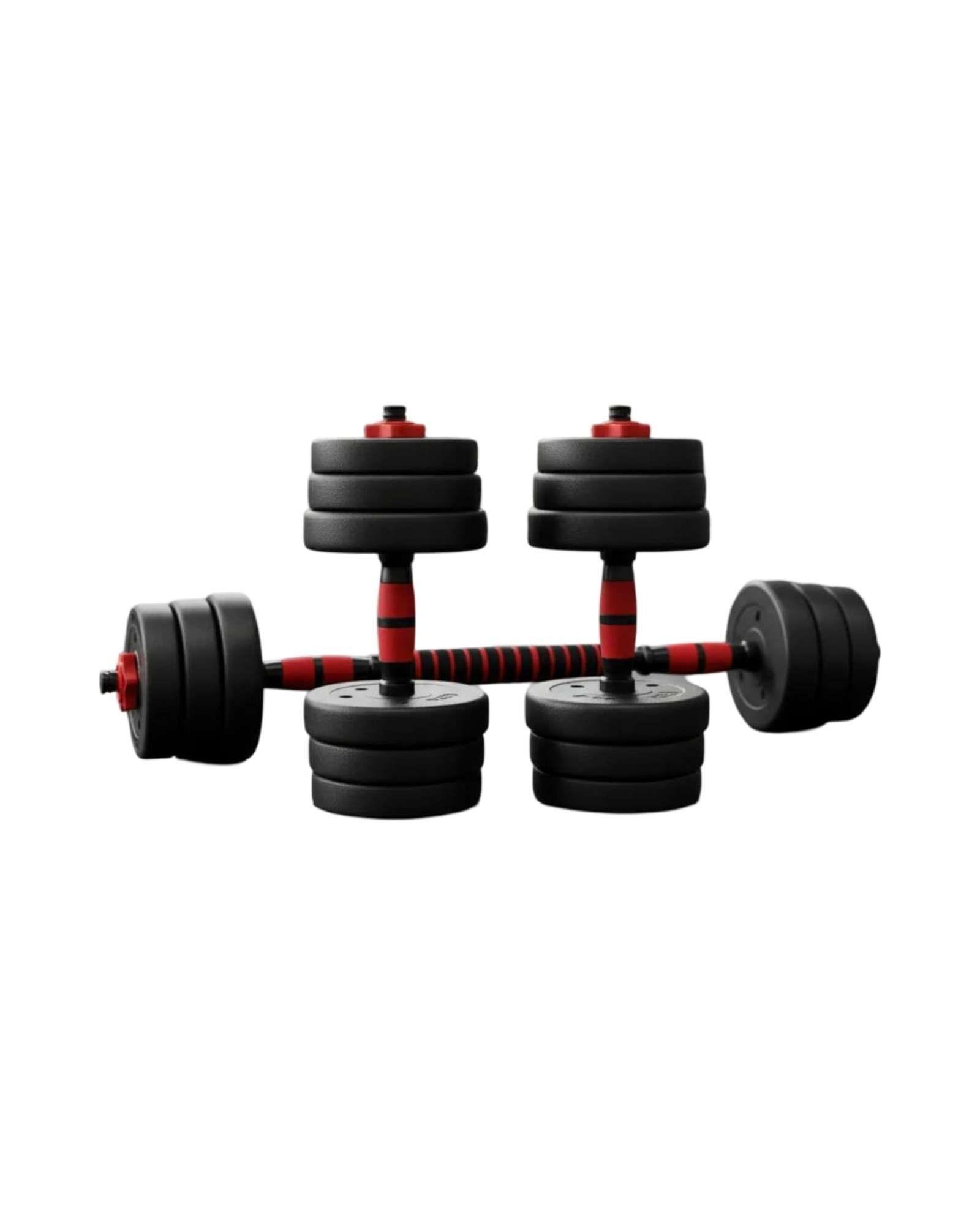 Kit De Mancuernas 30 Kg Convertibles A Barra Con Extensor-5