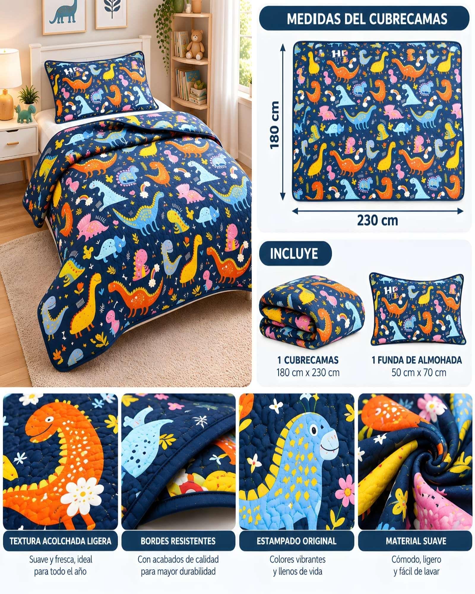 Set Cubrecama Quilt Verano 1.5 Plazas + Juego de Sábanas-4