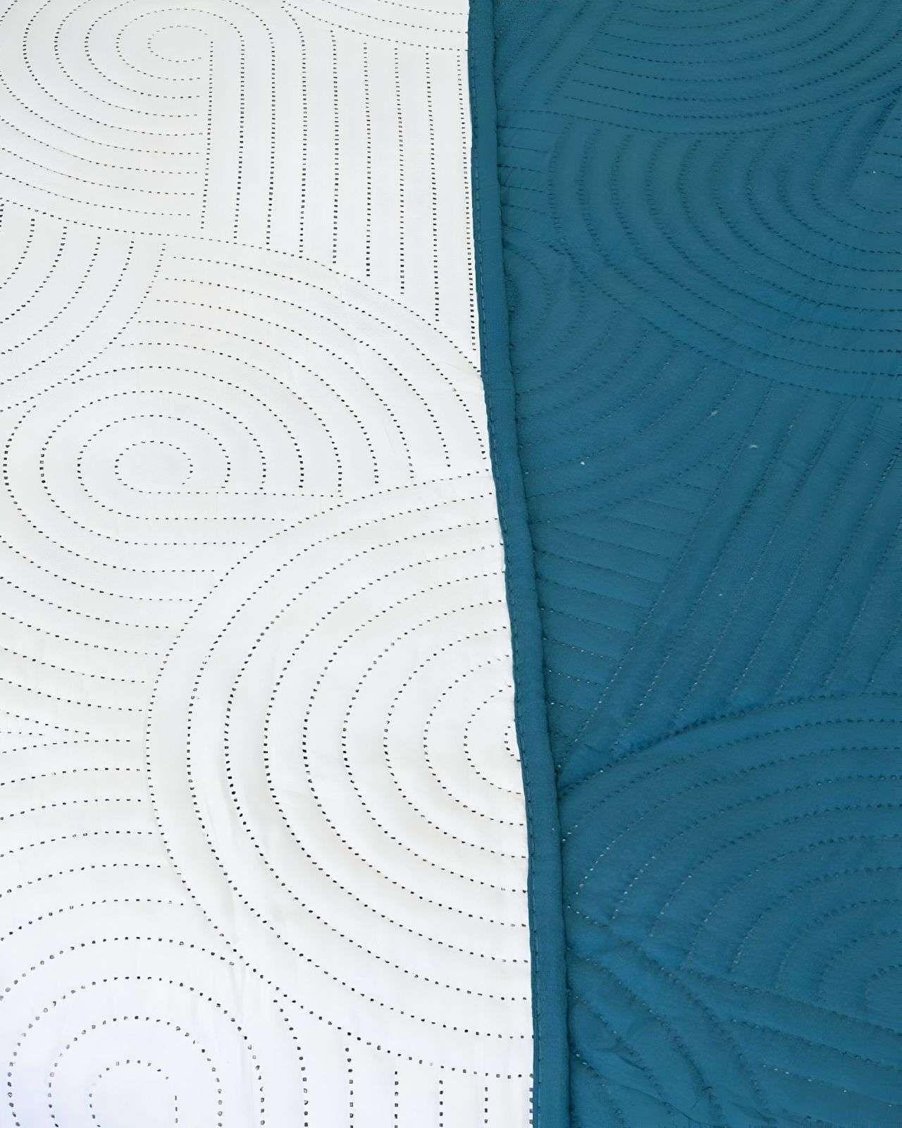 Cubrecama Quilt Hotpress Liso Bicolor King Doral D02-1