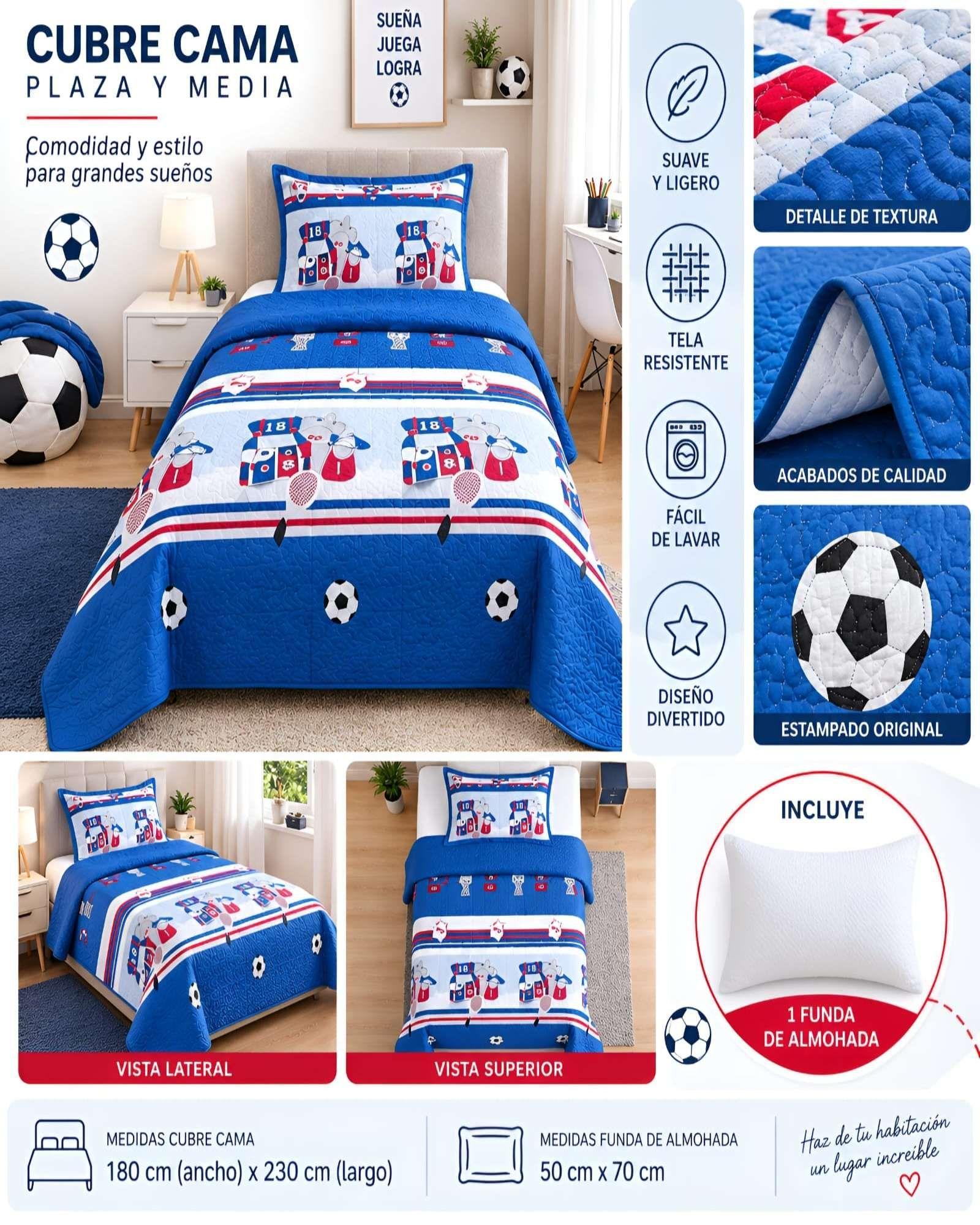 Quilt Delgado Cubrecama 1.5 Plazas + Funda de Almohada D32-2