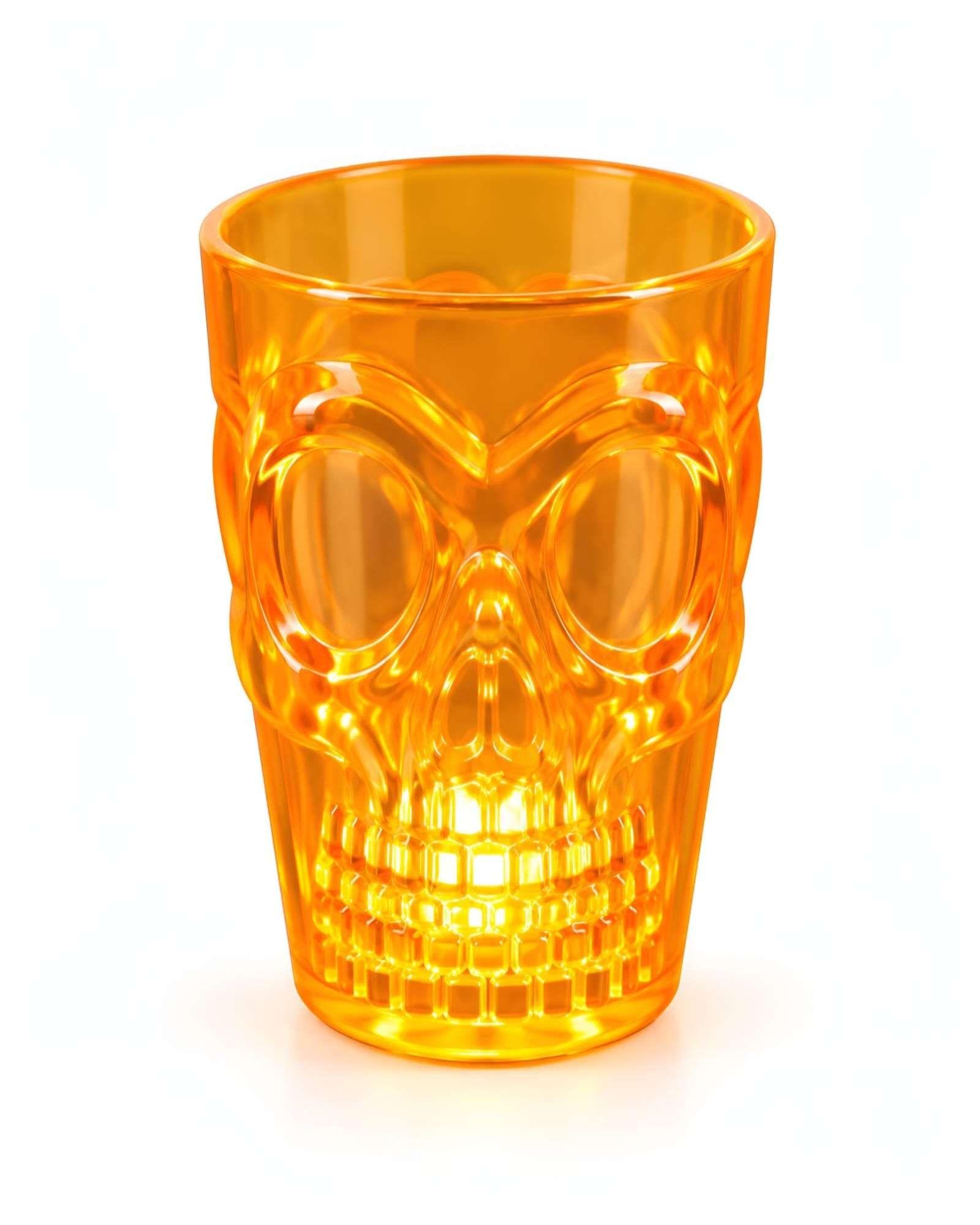 Pack X6 Vasos Calavera Con Luz LED Para Fiestas Y Halloween-5