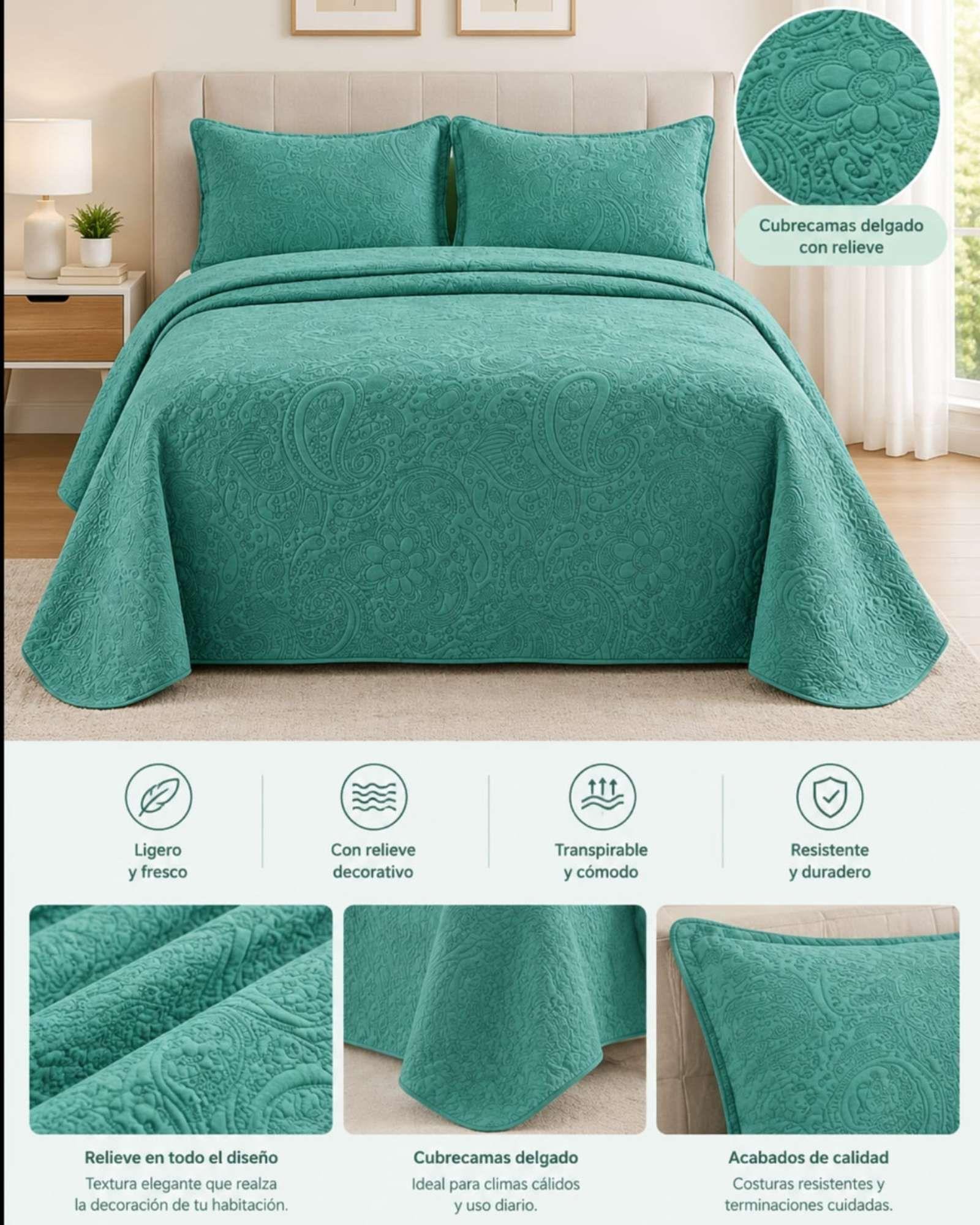 Cubrecama Verano Quilt 2 Plazas Texturizado 1-3