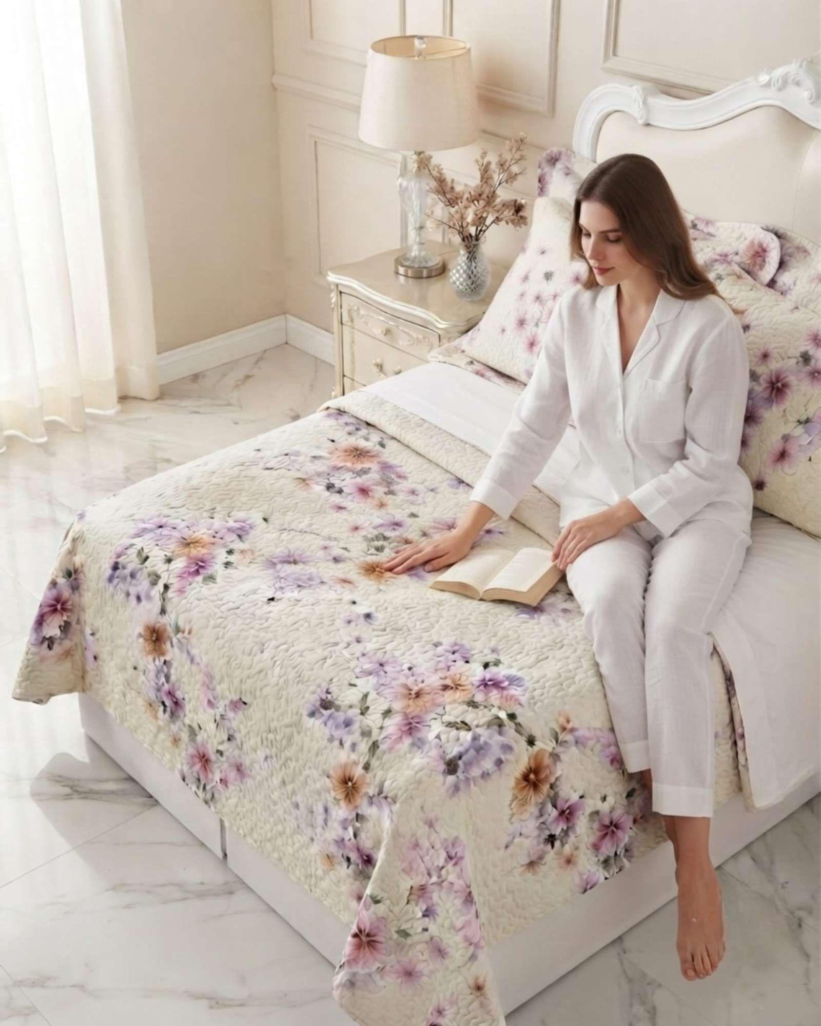 Cubrecama Quilt Delgado 1.5 Plaza para Verano Fresco a5-2