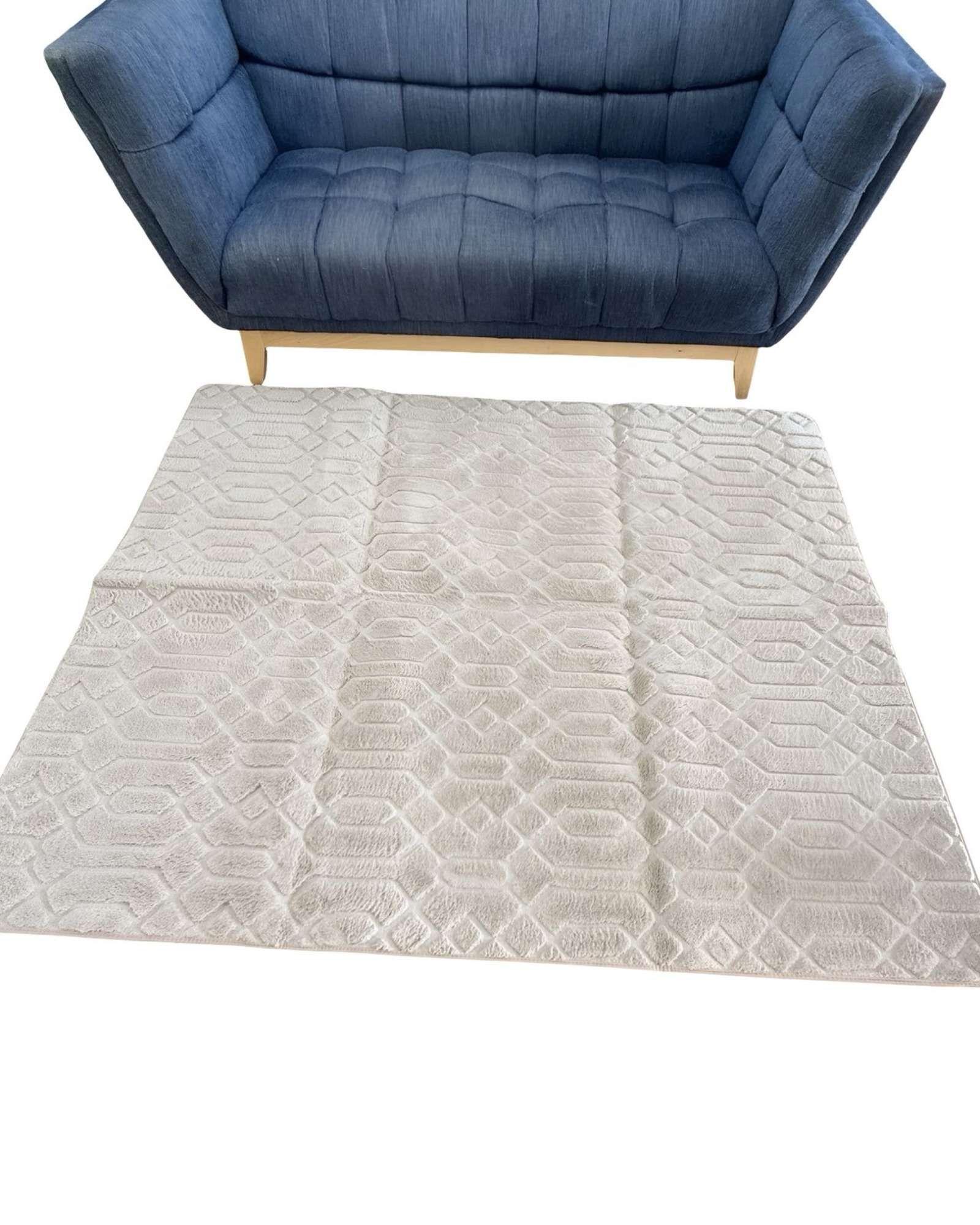 ALFOMBRA LIVING COMEDOR DISEÑO GEOMETRICO 160X200CM BEIGE-0