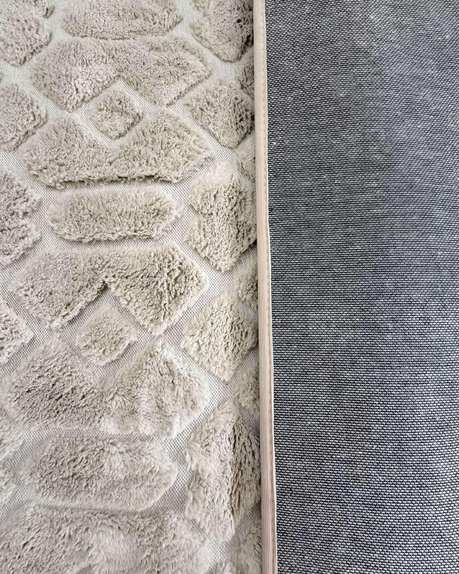 ALFOMBRA LIVING COMEDOR DISEÑO GEOMETRICO 160X200CM BEIGE-2