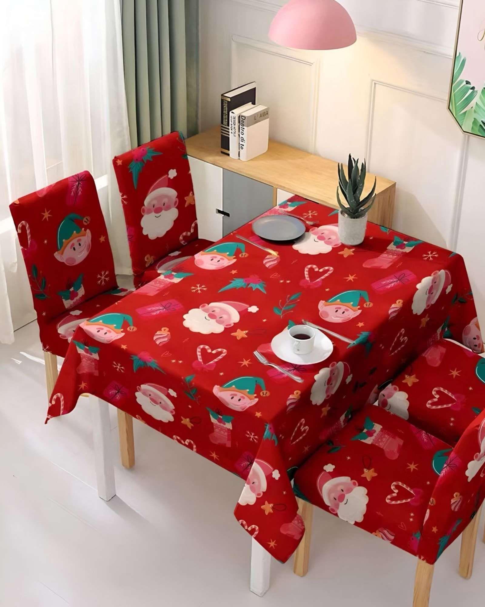 PACK Mantel más 6 fundas de sillas antimanchas navideño 140x220 cm 09-2