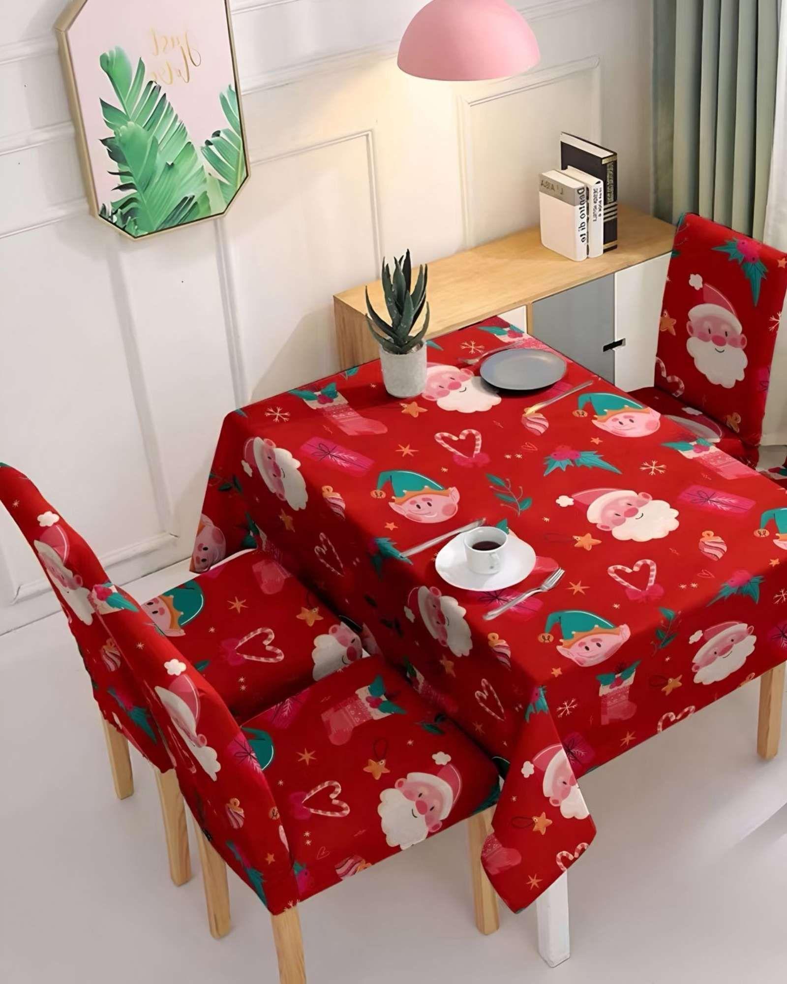 PACK Mantel más 6 fundas de sillas antimanchas navideño 140x220 cm 09-3