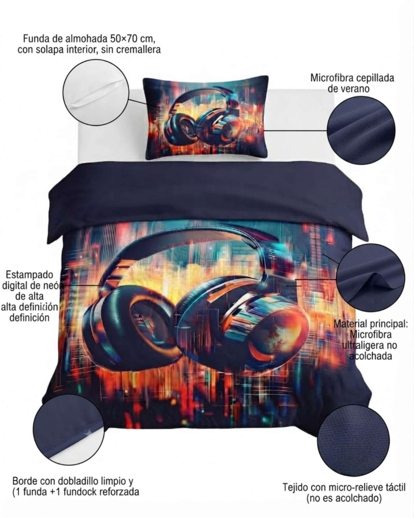 Set De Cama Verano 1.5 Plazas Cubrecama Ultraligero Mas Almohada m2-5