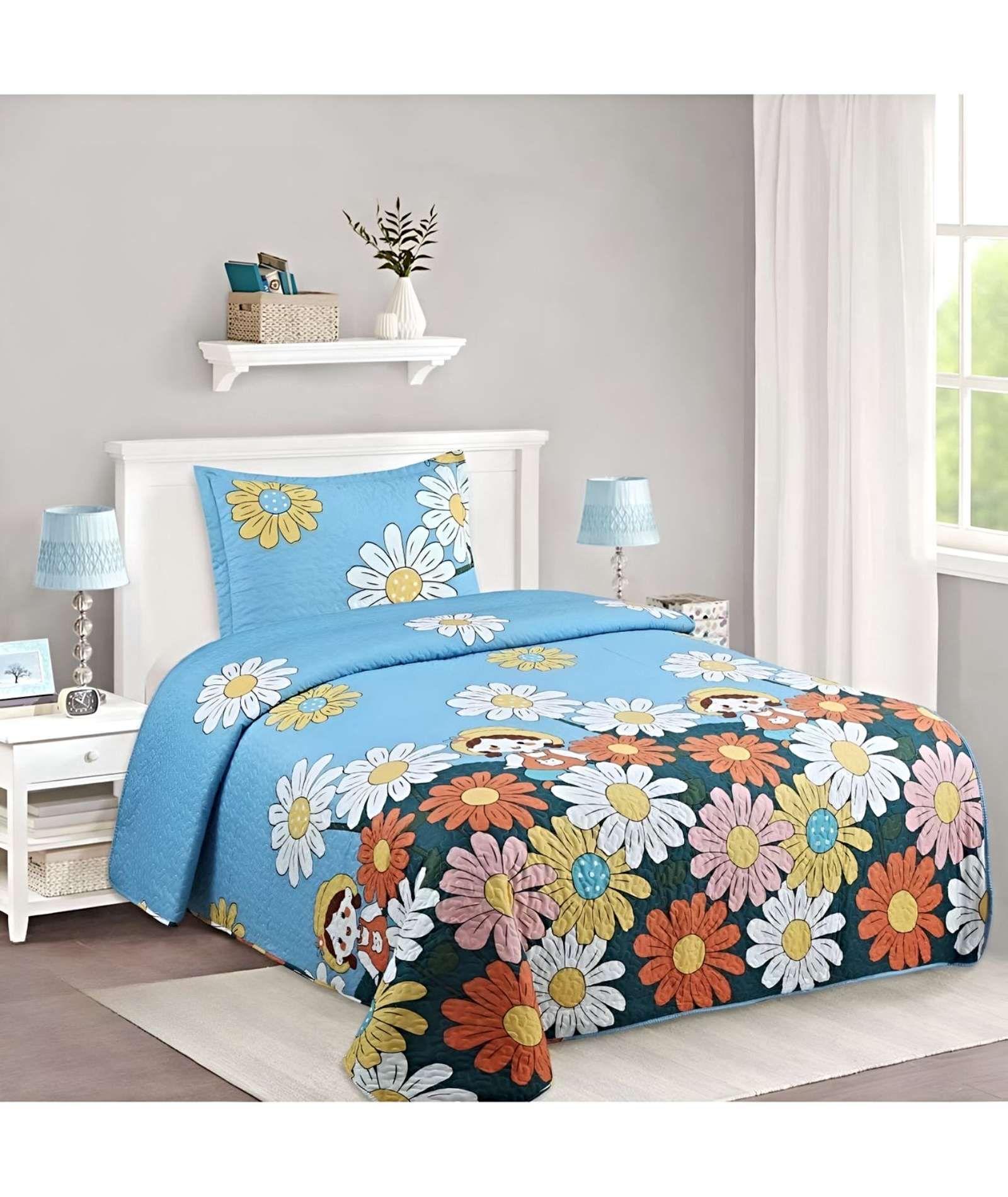 CUBRECAMA COLCHA QUILT DE VERANO PLAZA Y MEDIA A17-2