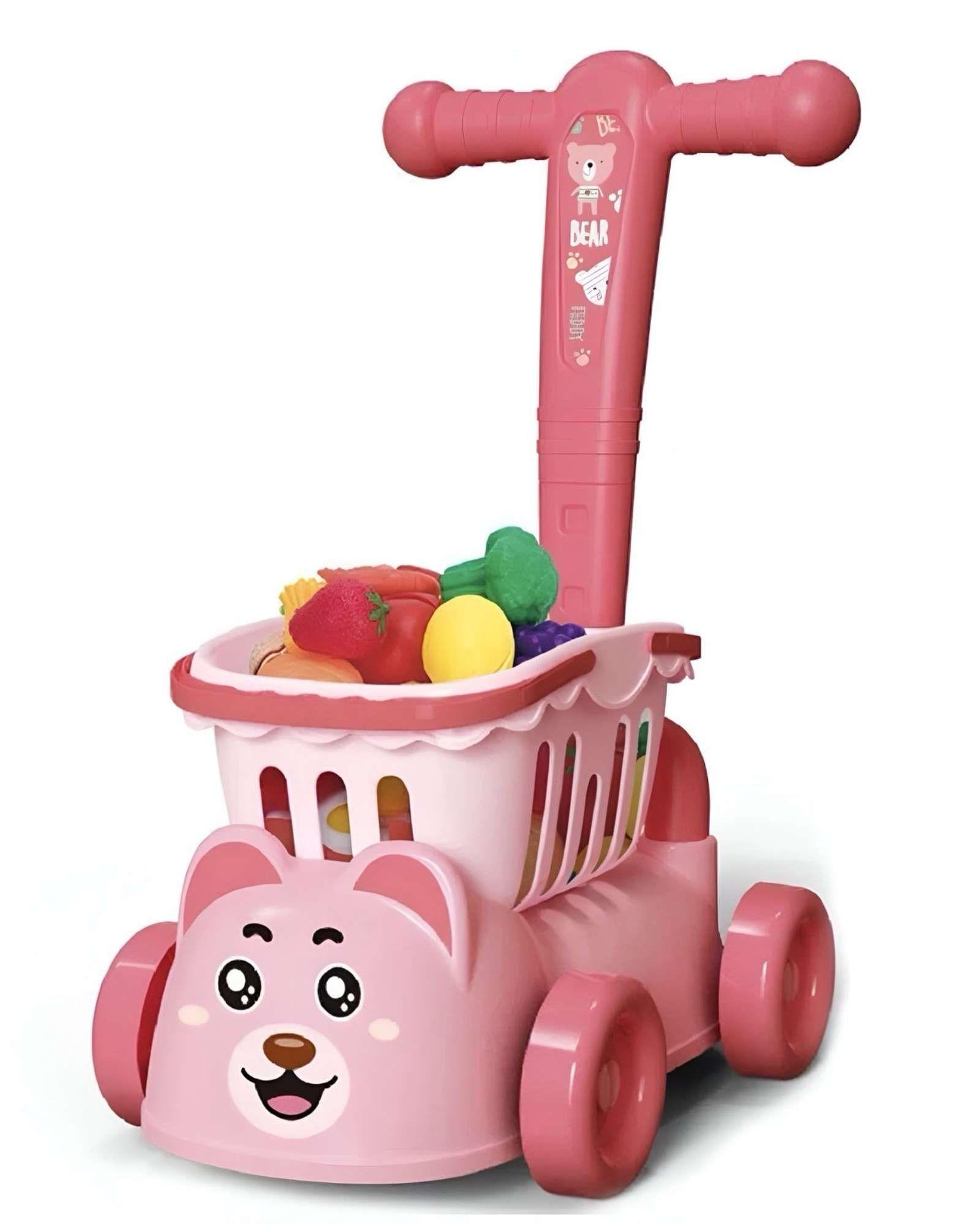 CARRO ANDADOR CORREPASILLOS DE COMPRAS FRUTAS Y VERDURAS ROSA-0