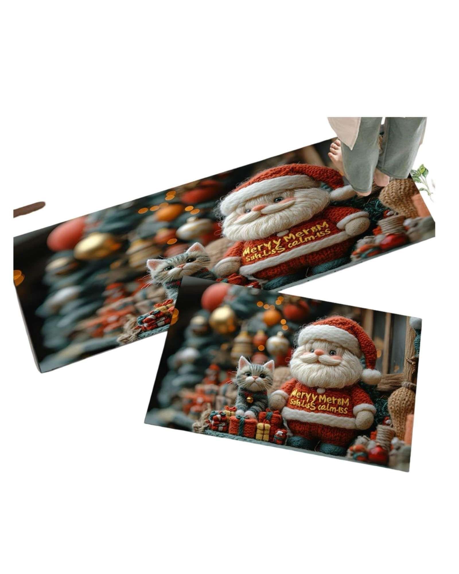 SET DE ALFOMBRA NAVIDEÑA PARA LA COCINA s02-2