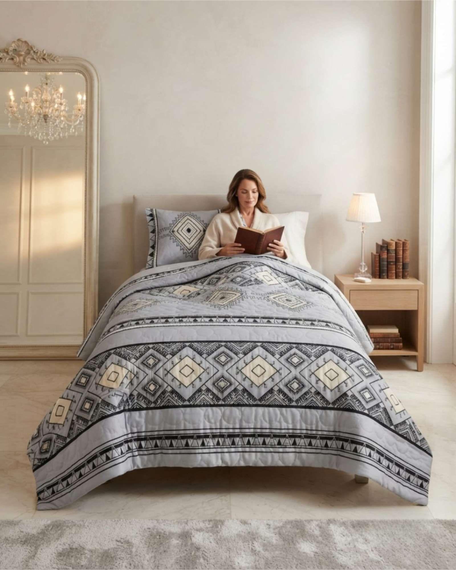 Cubrecama Quilt De Verano Ligero Y Fresco King Mas Almohadas m3-4