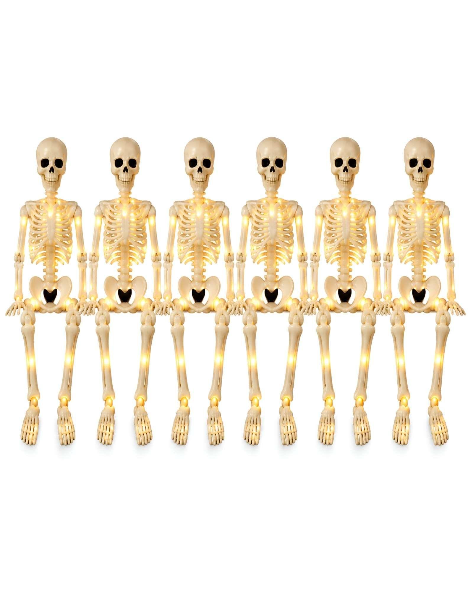 Pack 6 Esqueletos Articulados 40 cm con Luces LED Halloween-4
