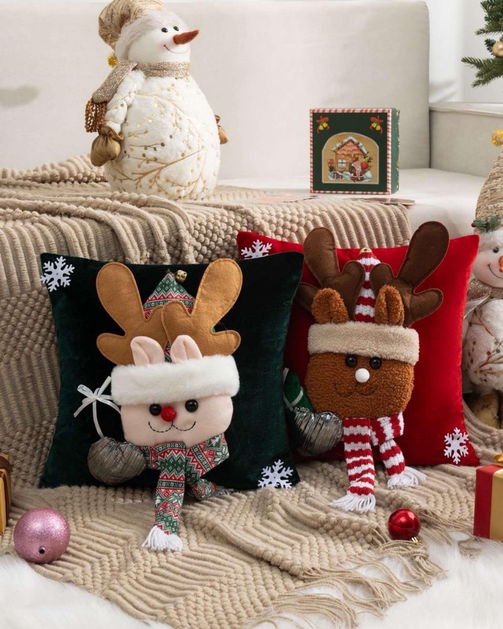PACK DE 2 FUNDAS DE COJIN PARA NAVIDAD 3D   B1-1