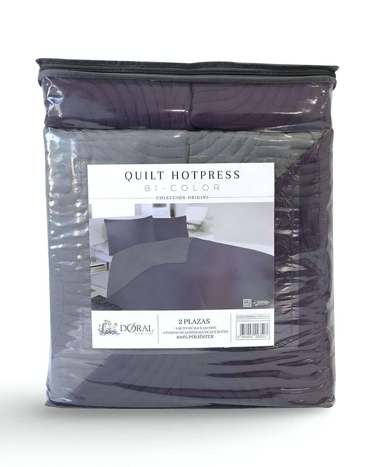 Quilt  Bicolor King Doral MAS 2 ALMOHADAS DE REGALO 03-0